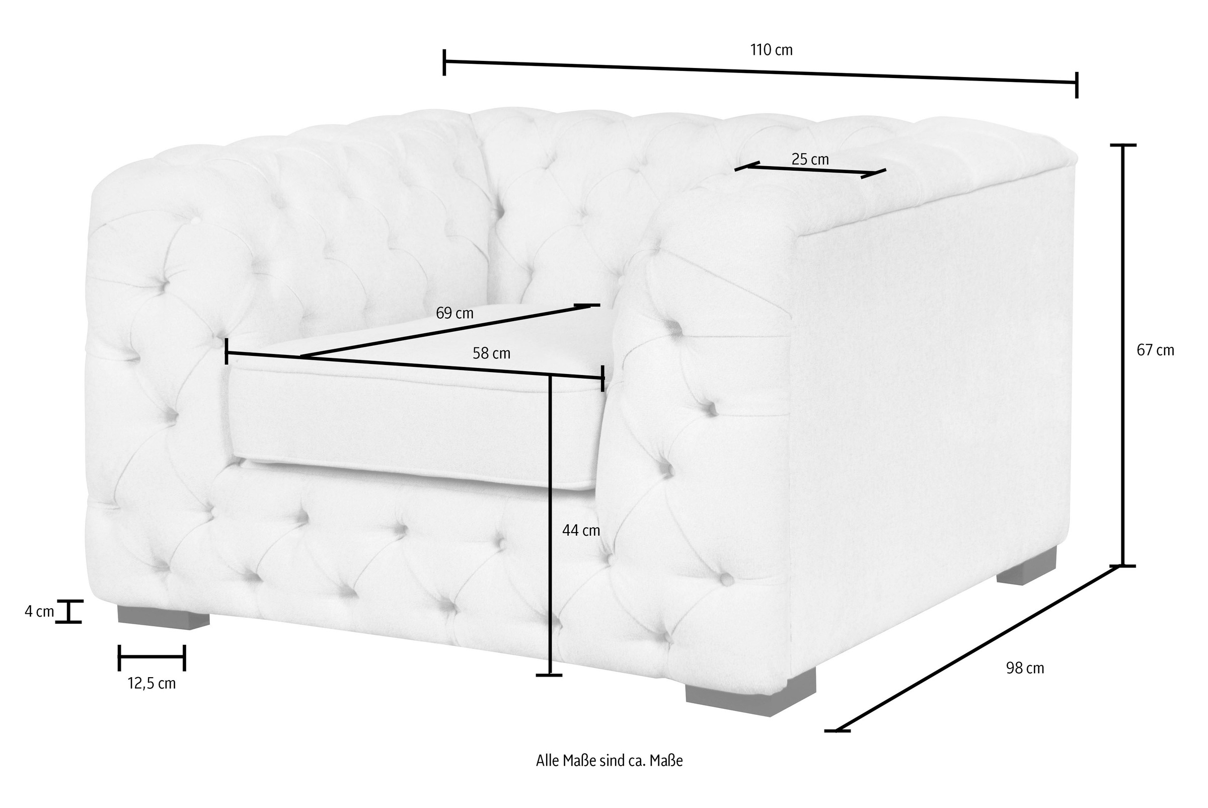 Guido Maria Kretschmer Home&Living Chesterfield-Sessel »Kalina Sessel«, mit klassischer Chesterfield-Knopfheftung, sehr hochwertige Qualität