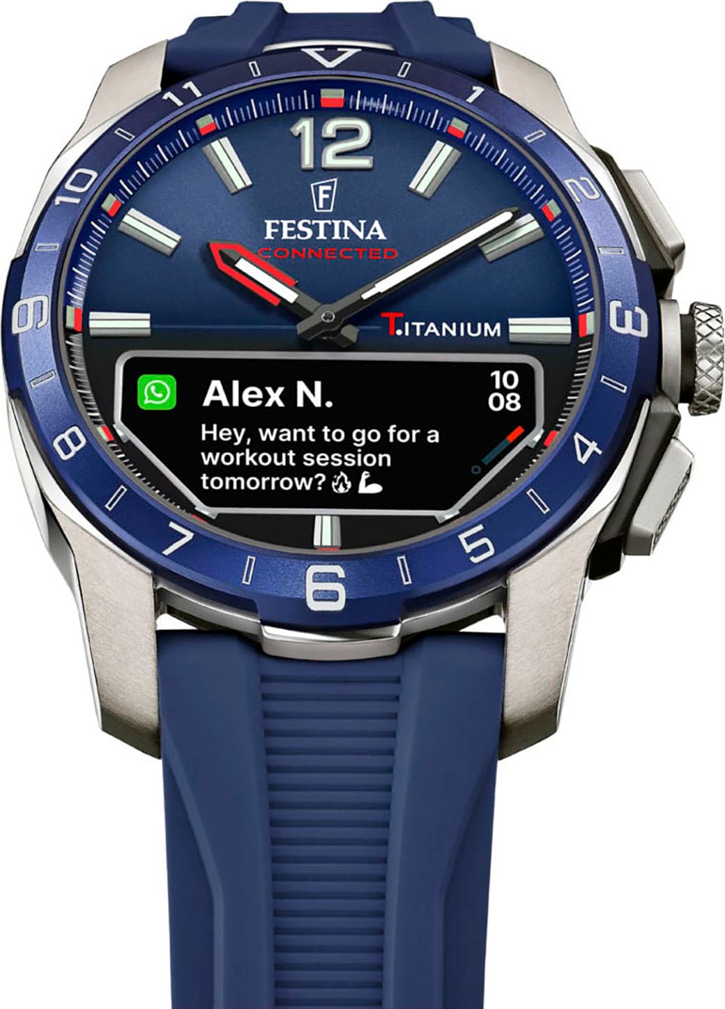 Festina Smartwatch »Connected D«, Armbanduhr, Herrenuhr, Titan, Silikonarmband)