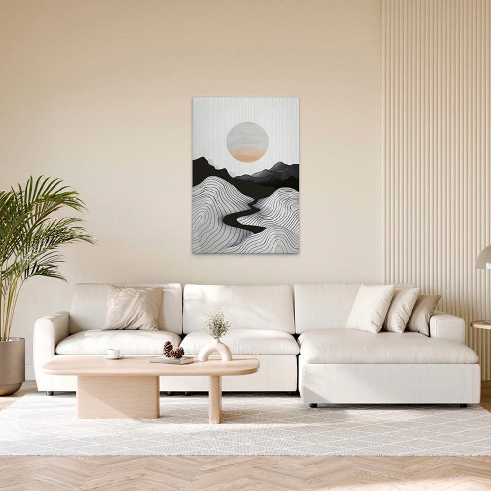 A.S. Création Leinwandbild "Grey Sun - Wandbild Schwarz Grau Weiß Keilrahme günstig online kaufen