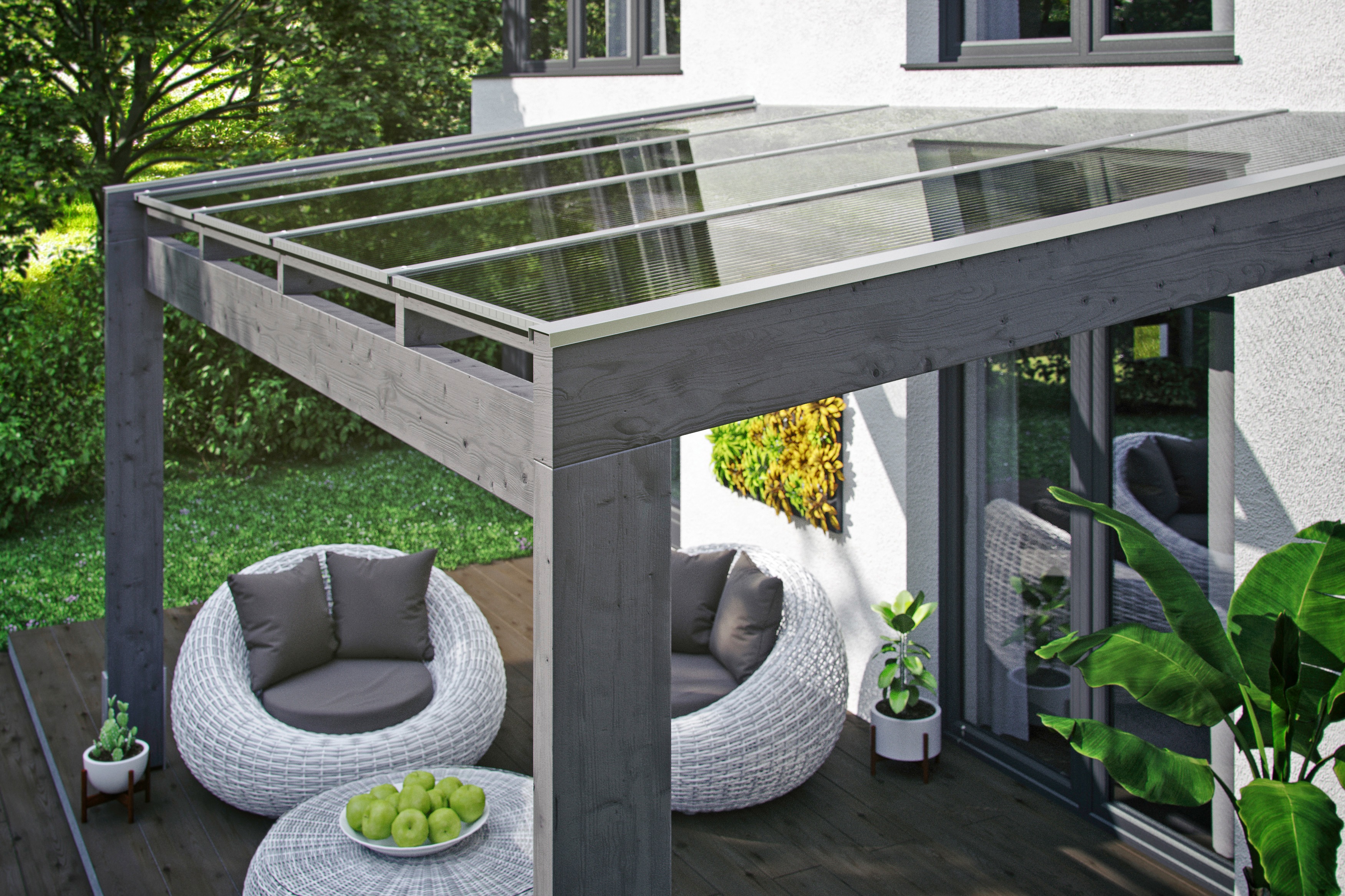 Thumbnail - Skanholz Terrassendach "Novara", BxT: 450x309 cm