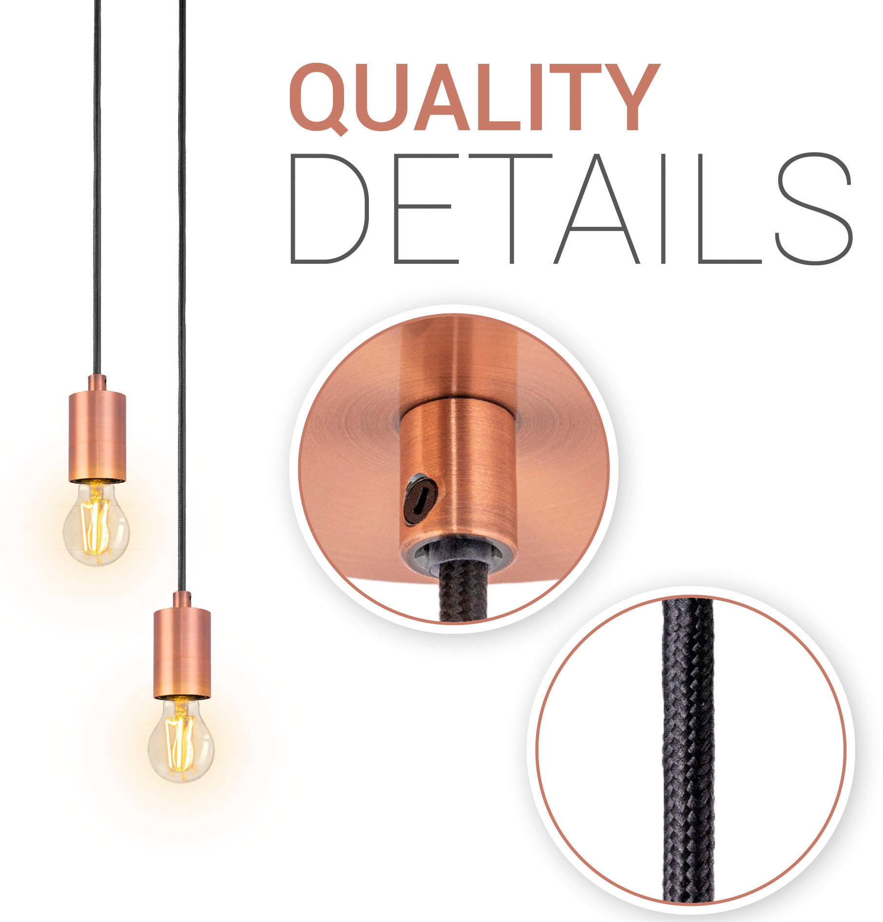 Paco Home Pendelleuchte »HUGO« E27 E27 1,5m Textilkabel Kürzbar 1-Flammig