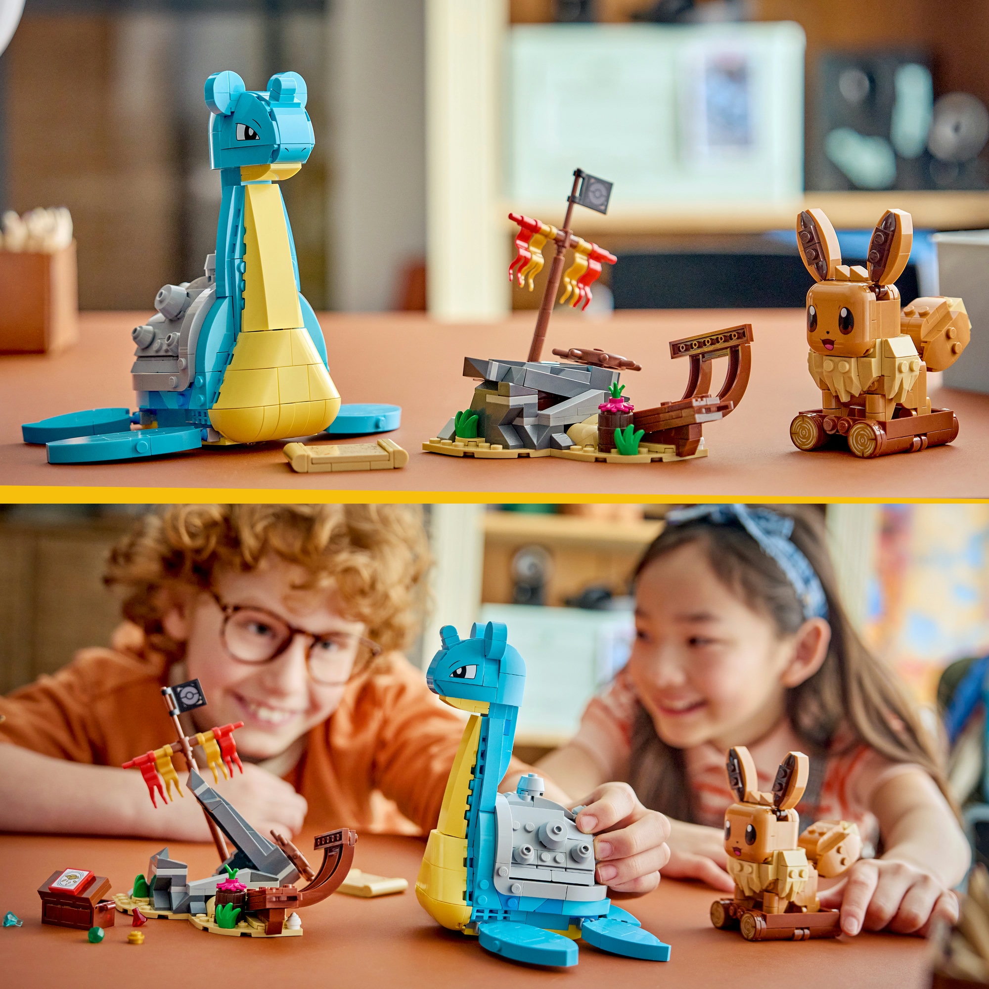 LEGO® Konstruktionsspielsteine »SMART Play™  Evoli und Lapras auf Schatzsuche (72162), LEGO Pokémon« Mit SMART Brick kombatibel (nicht enthalten)