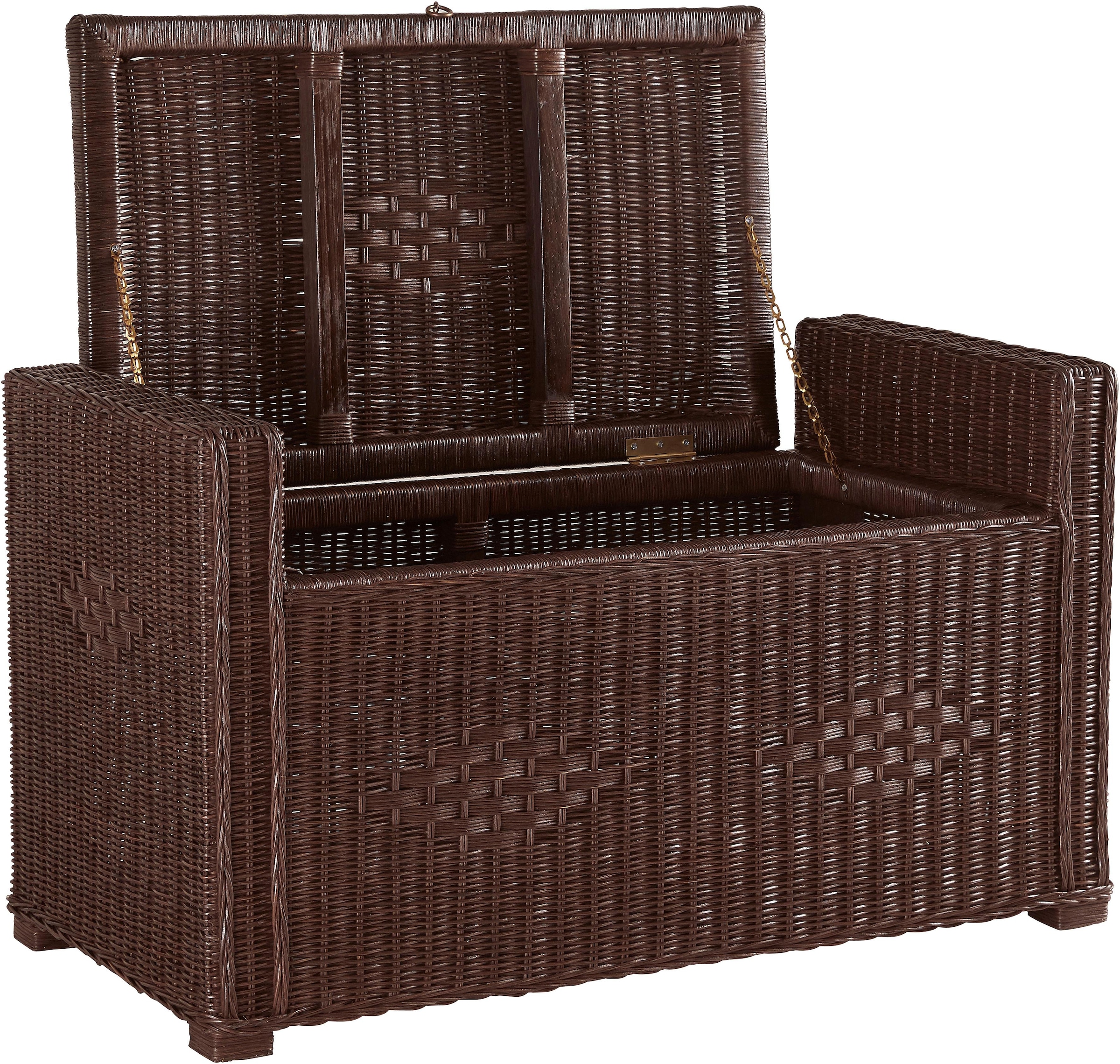 Home affaire Sitztruhe »Schönerempfang, TOPSELLER!«, (Rattan-Bank), Belastbar bis max. 80 Kg, mit Stauraum