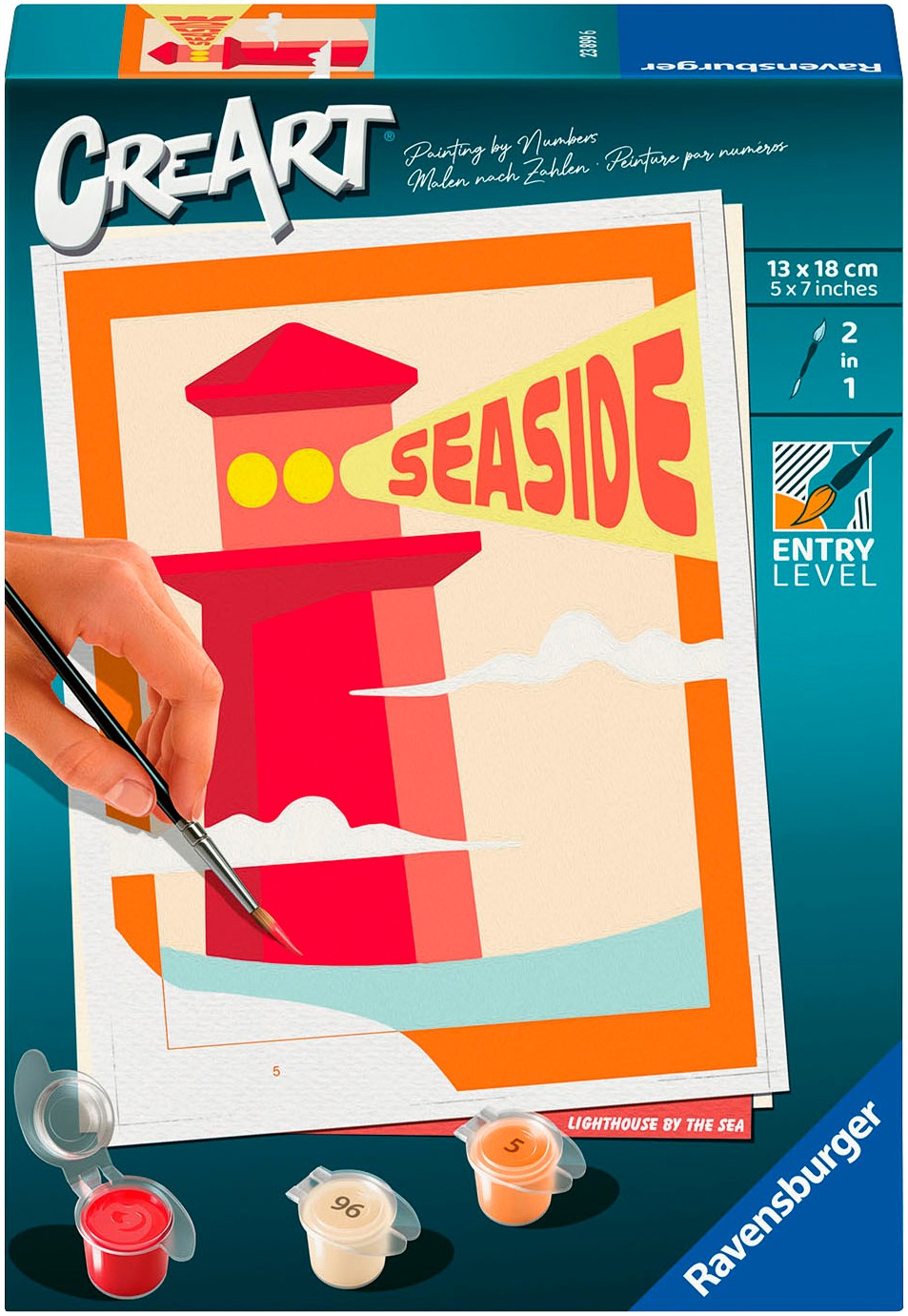 Ravensburger Malen nach Zahlen »CreArt, Leuchtturm am Strand«, Made in Europe
