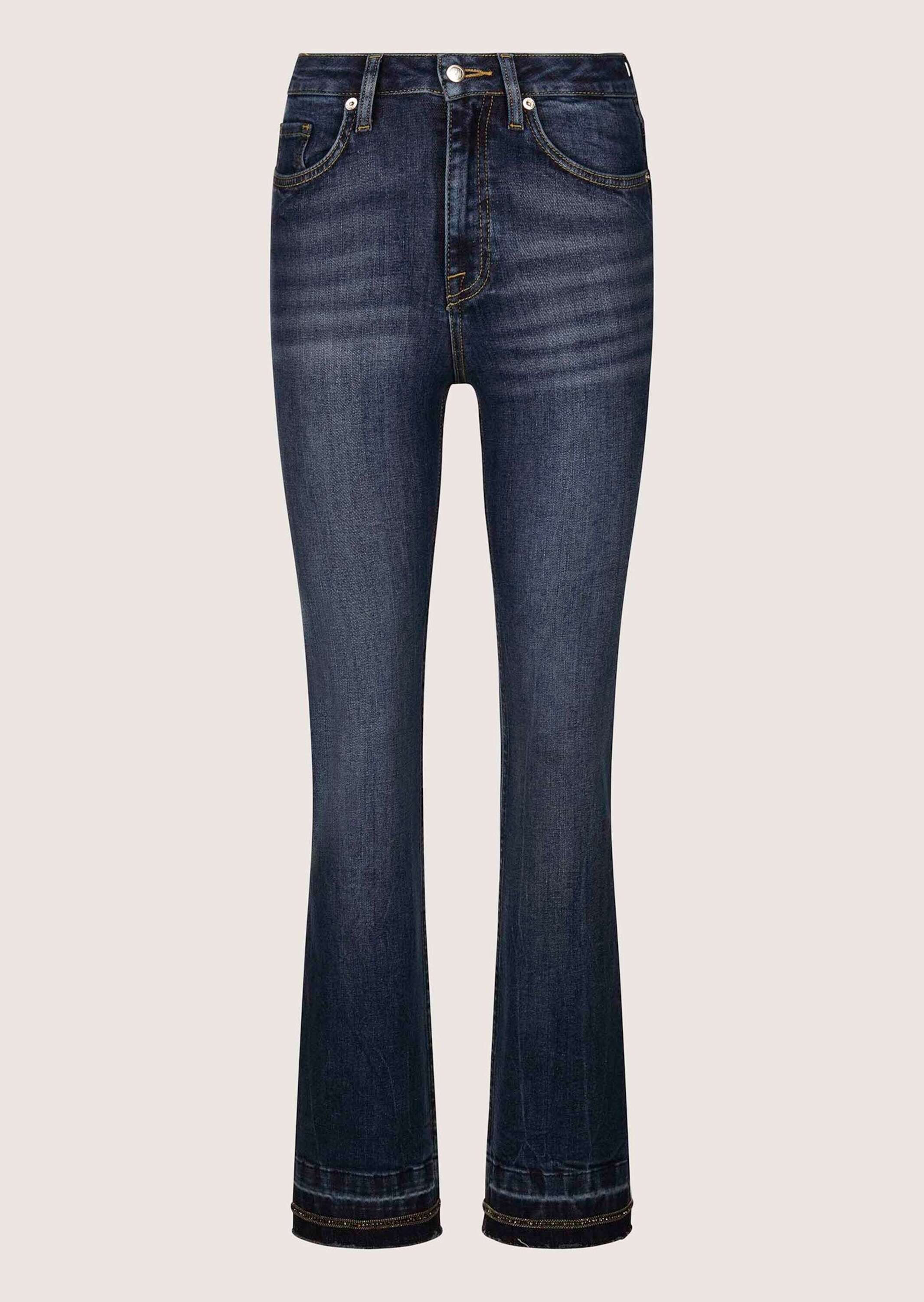 MADELEINE "Jeans Ausgestellte Jeans mit Strass-Deko und Fransen"