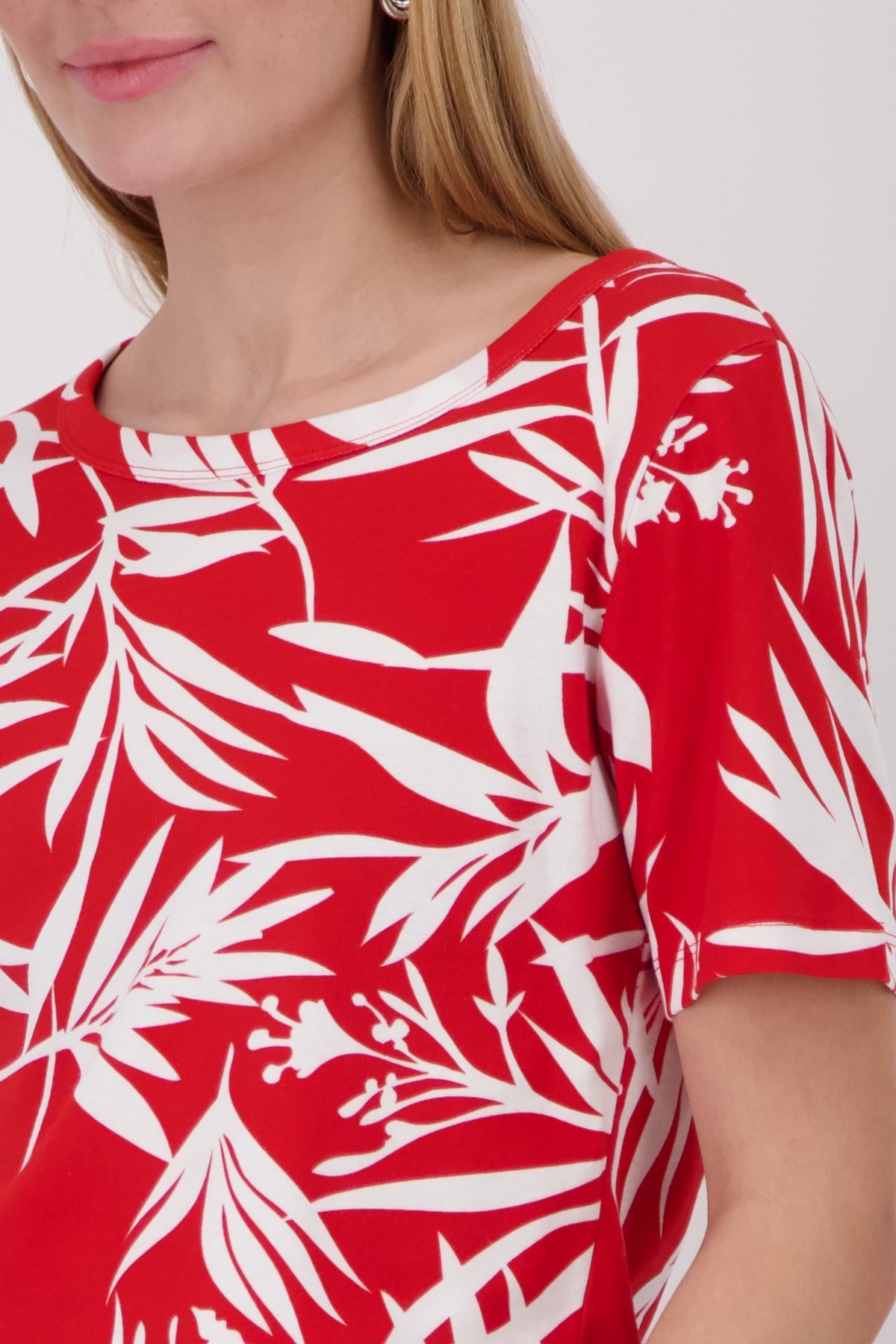Monari T-Shirt »Shirt Blätter allover« Regular fit mit Blättermuster