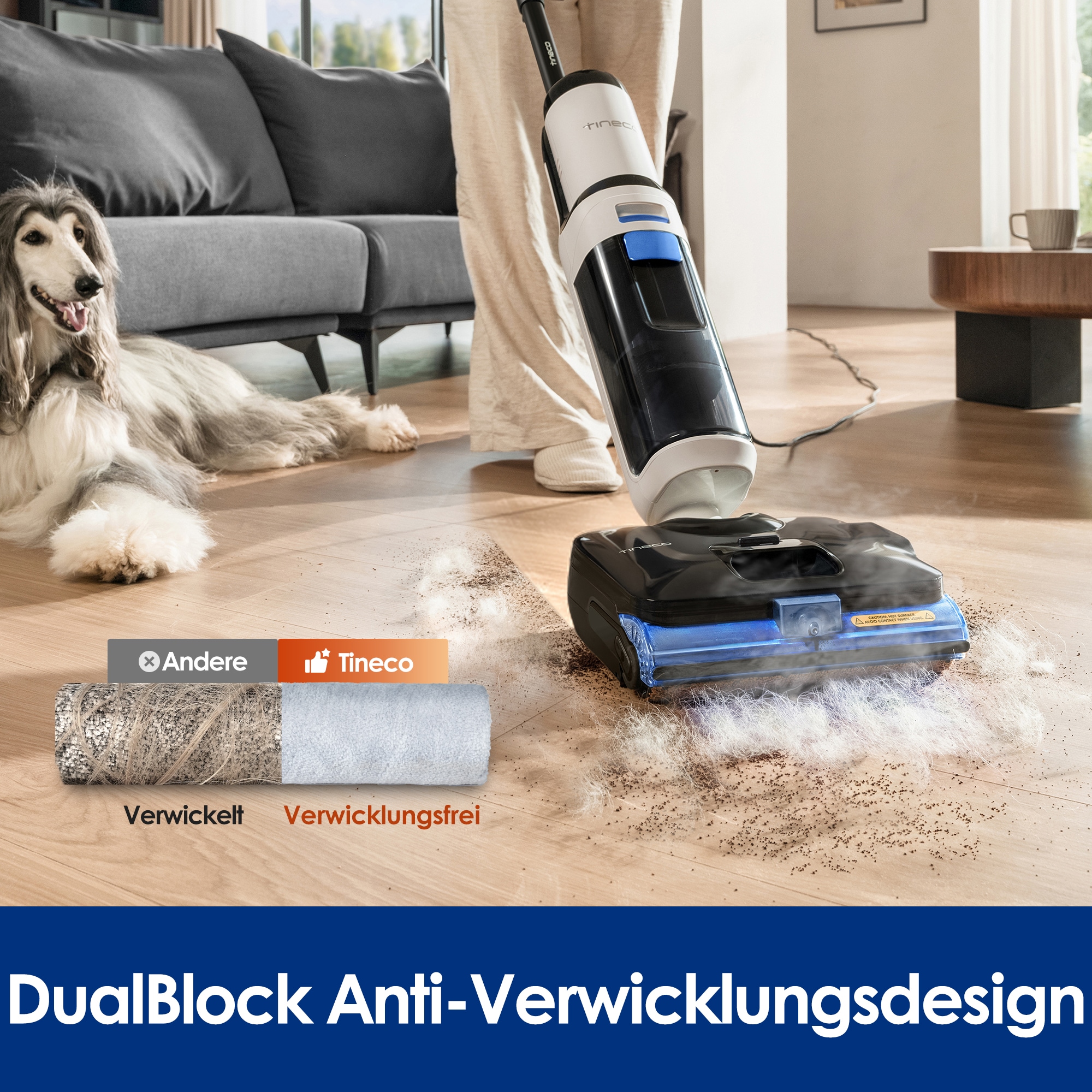 Tineco Nass-Trocken-Sauger »FLOOR ONE S6 Stretch Steam Plus Dampfreiniger« mit 160° Grad hygienischer Dampfreinigung, für Flecken und Tierhaare