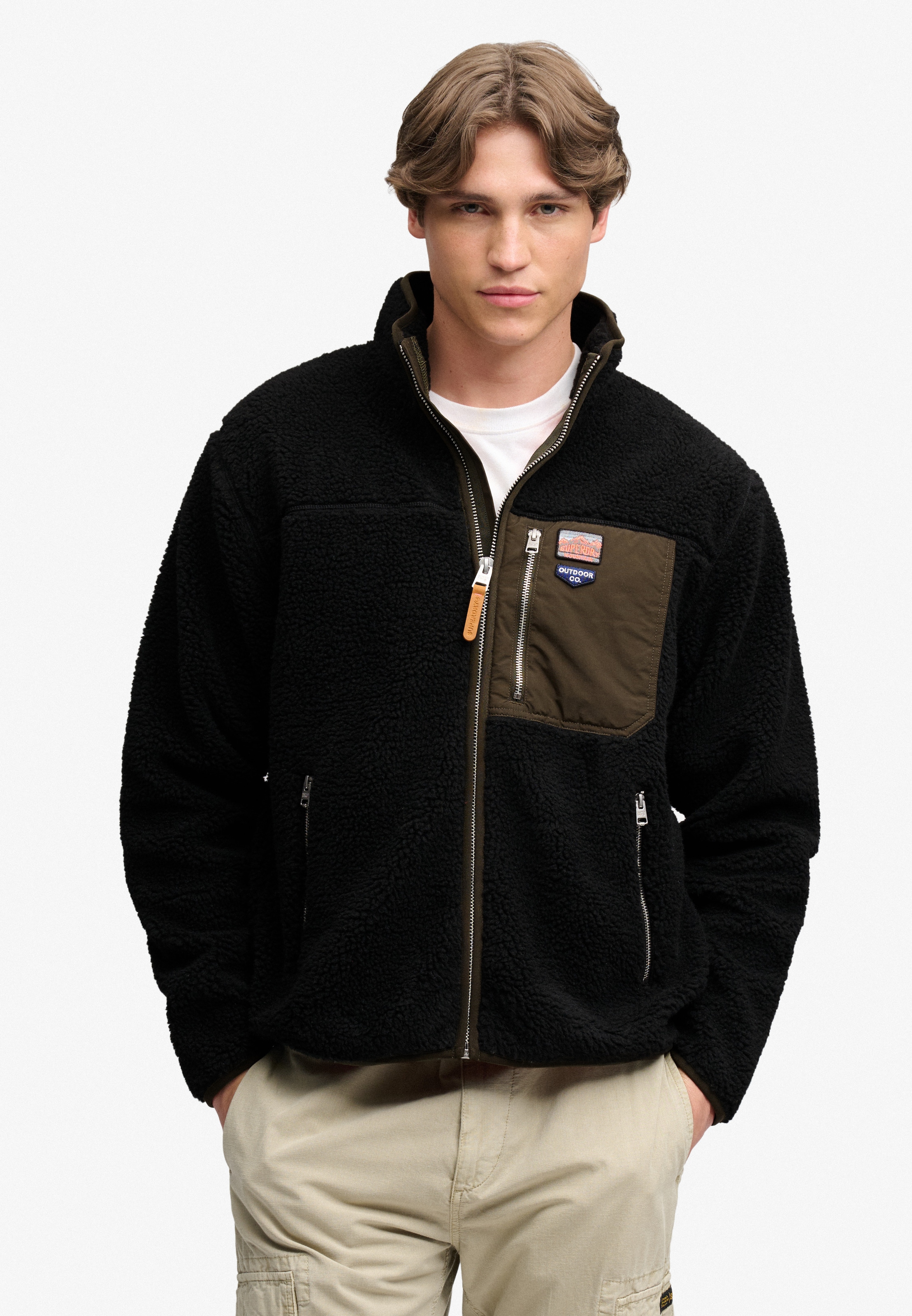 Superdry Sweatjacke »VINTAGE RETRO FULL ZIP FLEECE« Kunstfaser, relaxed fit