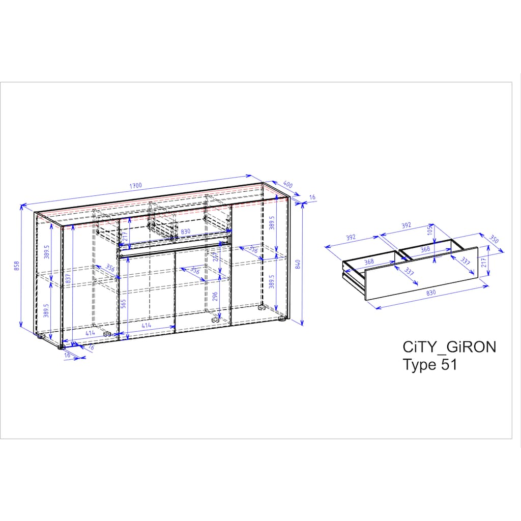 INOSIGN Sideboard »City/Giron«, im modernen Design
