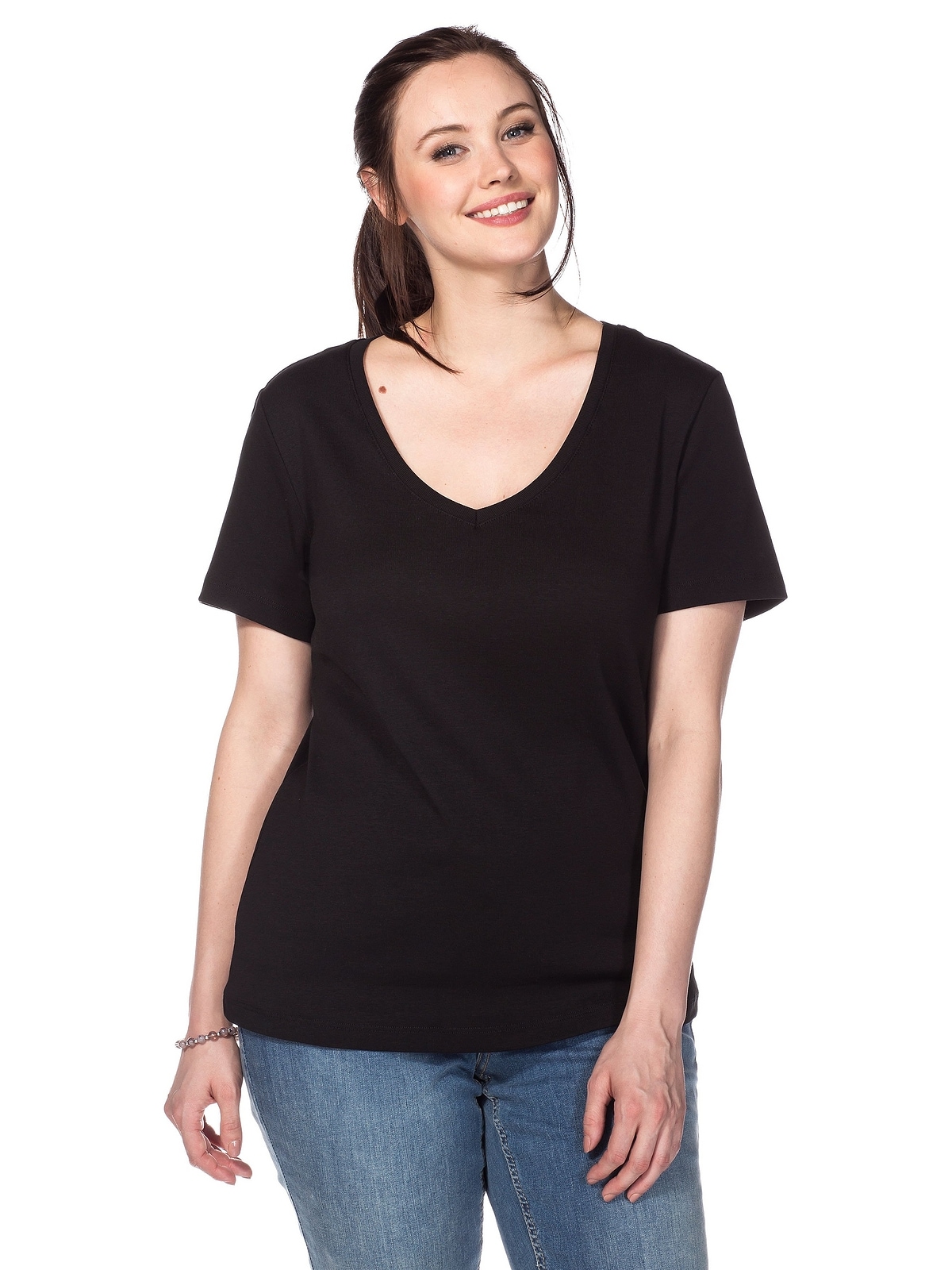 Sheego T-Shirt »Große Qualität | fein aus gerippter bestellen BAUR Größen«, für
