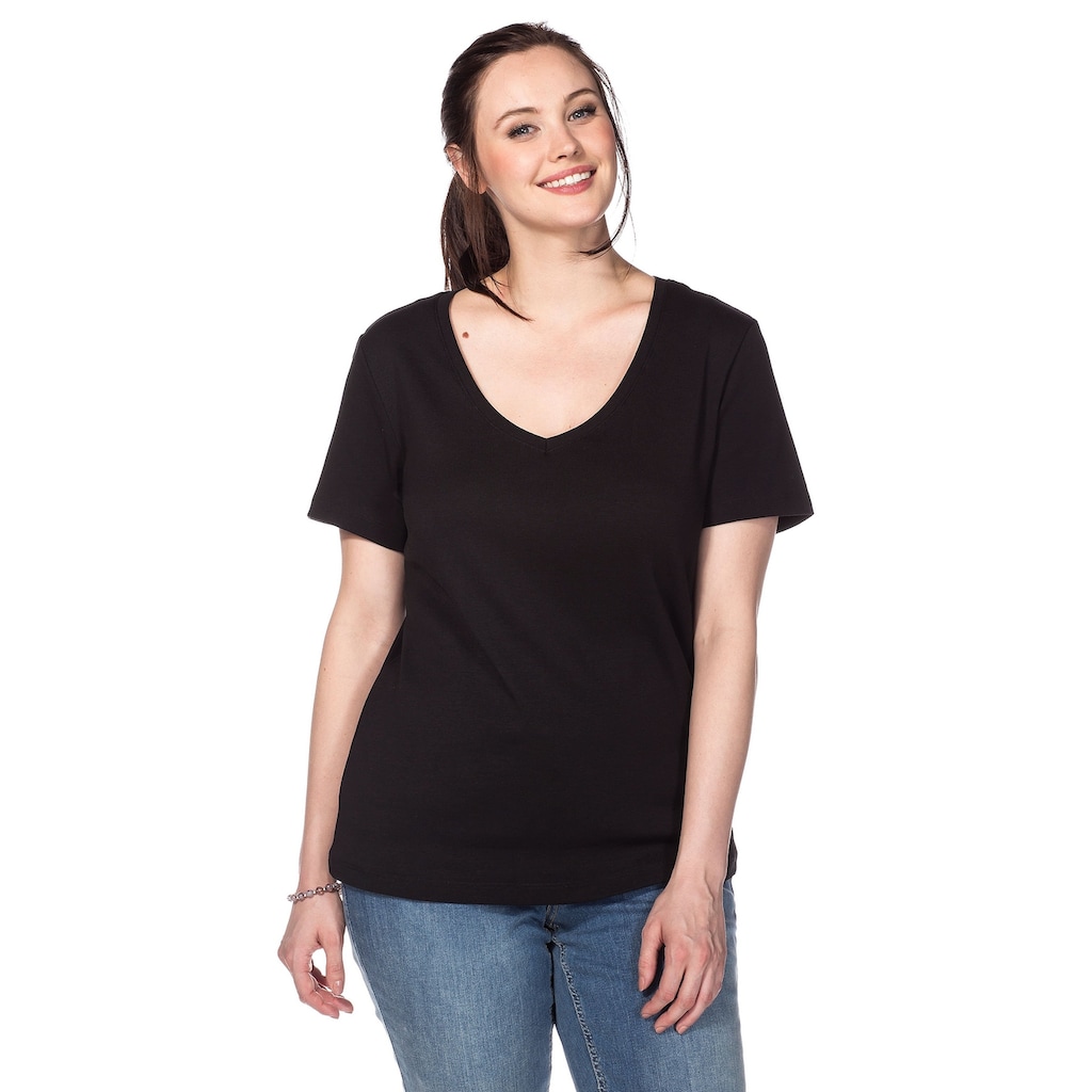 Sheego T-Shirt »Große Größen« aus fein gerippter Qualität