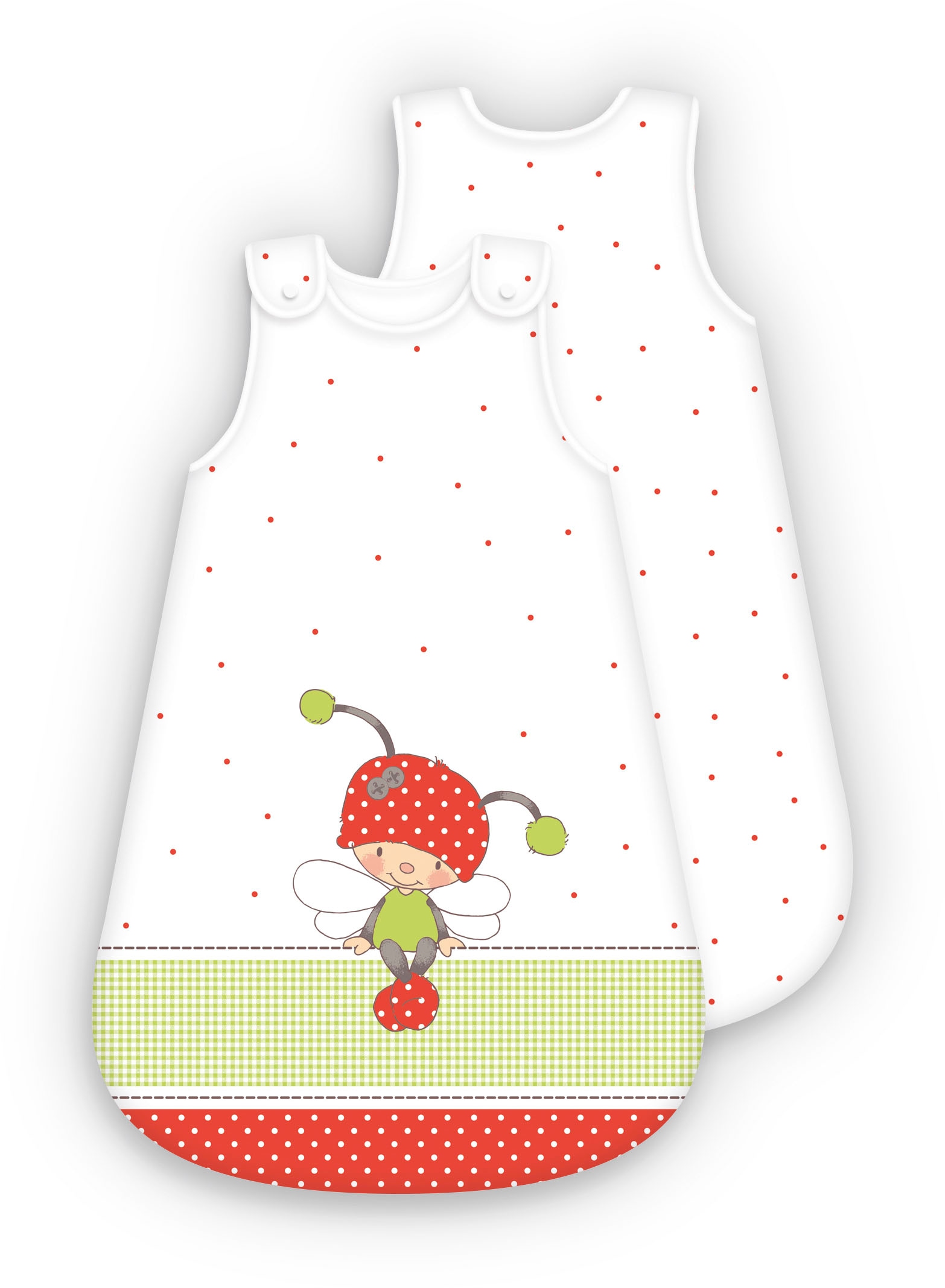 "Babyschlafsack BABY BEST ""Käferchen"", Baby, Gr. L: 70cm, weiß, Bezug: 100% Baumwolle. Füllung: 100% Polyester, Schlafsäcke"