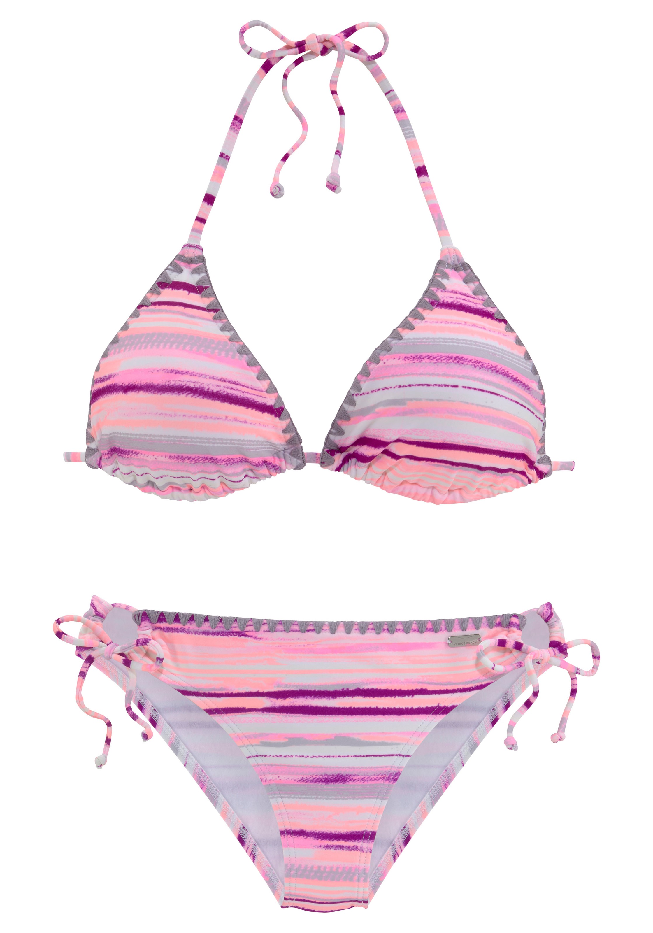 Venice Beach Triangel-Bikini mit Häkelkanten am Cup und Hose günstig online kaufen