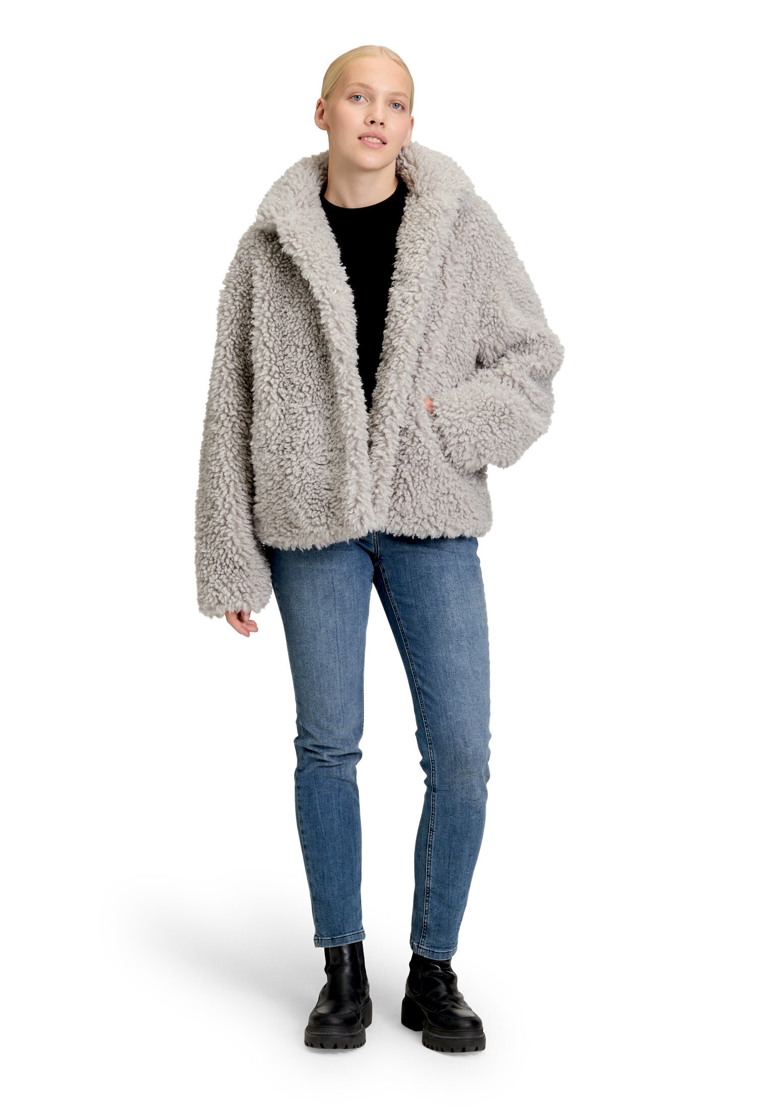 Amber & June Plüschjacke »Damen mit Stehkragen«