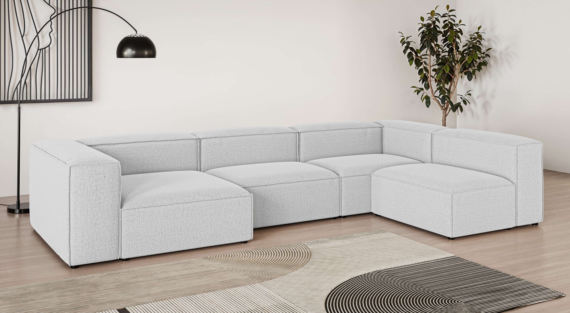 OTTO home Wohnlandschaft "HAILY U-Form mit Ottomane links/rechts, Maße B/T/H: 360/200/72 cm" als Modul oder separat verwendbar, für individuelle Zusammenstellung