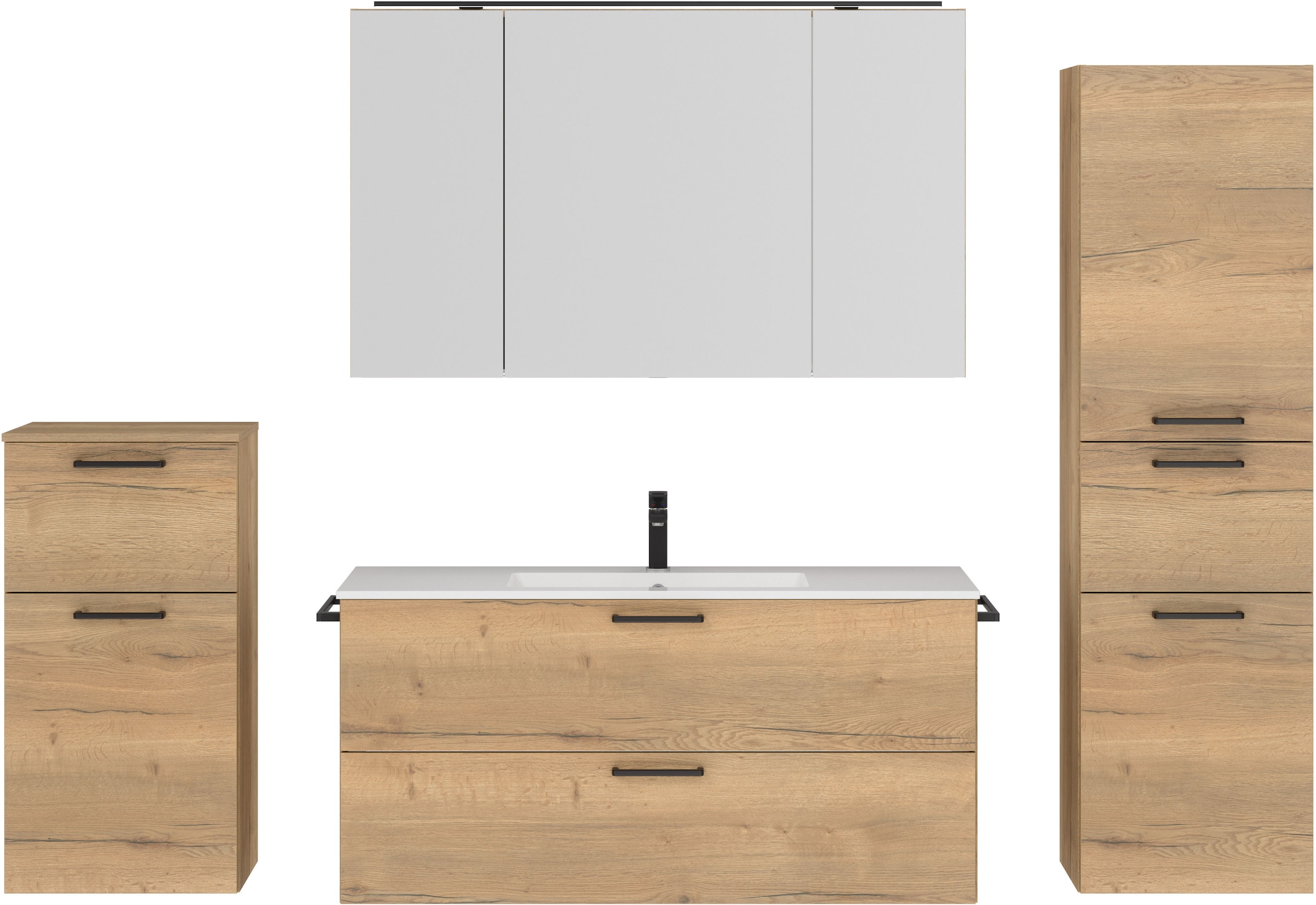 nobilia Badmöbel-Set "Tolvina" vormontiert, mit Soft-Close, 4 Stk. tlg. günstig online kaufen