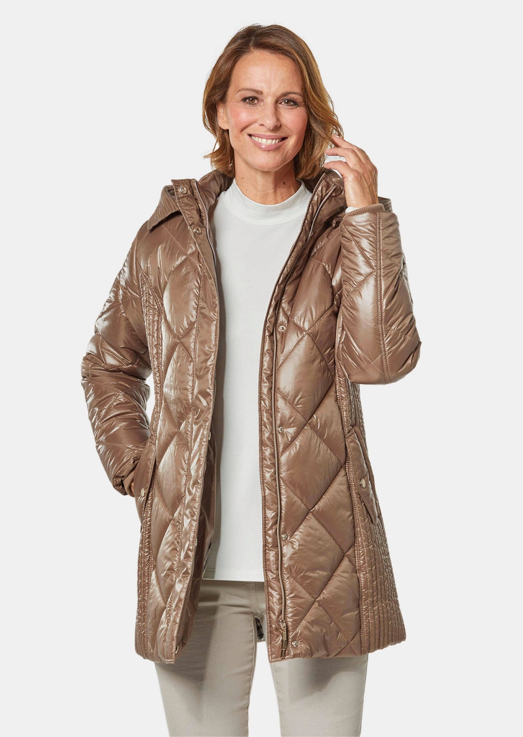 GOLDNER Steppjacke »Longsteppjacke Longsteppjacke mit hübschem Innenfutter«