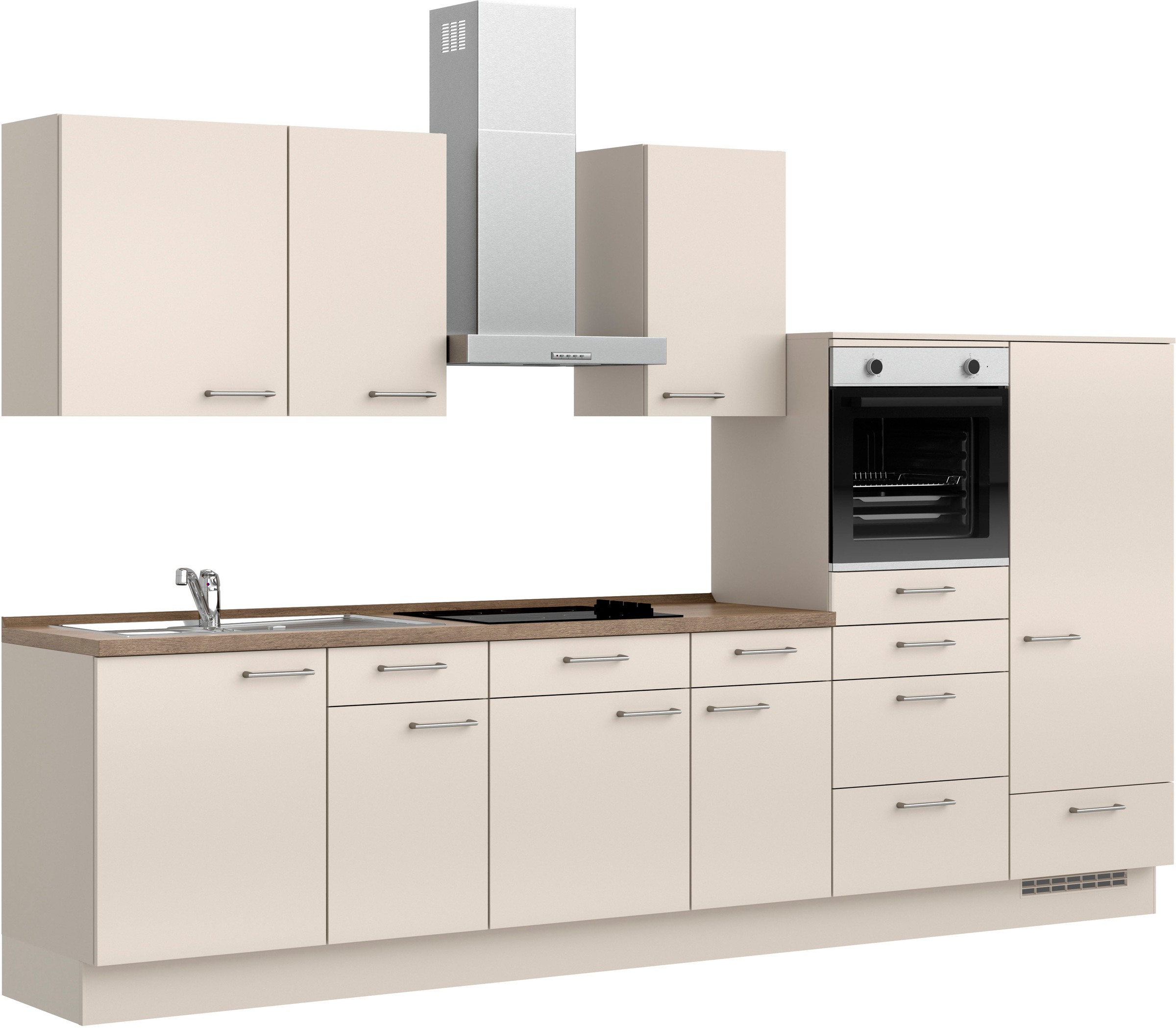 nobilia® Küchenzeile »"Laser II"«, vormontiert, Ausrichtung wählbar, Breite 330 cm, wahlw. mit E-Geräten