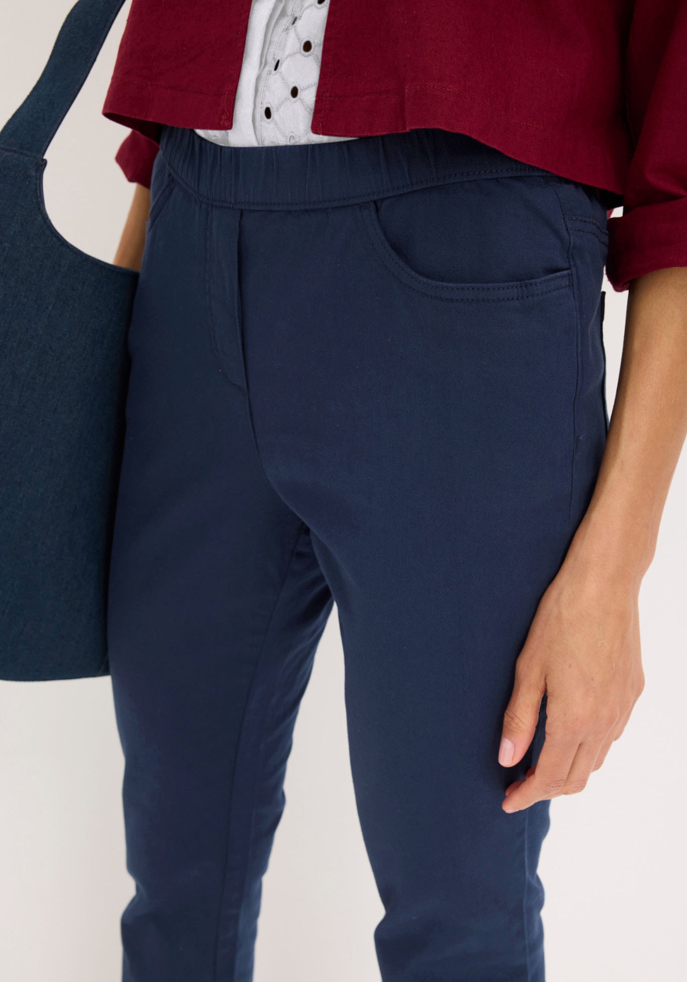 bonprix Schlupfhose »7/8 Schlupfhose mit Stretch«  mit Stretch-Anteil, Regular Fit, mit elastischem Gummibund
