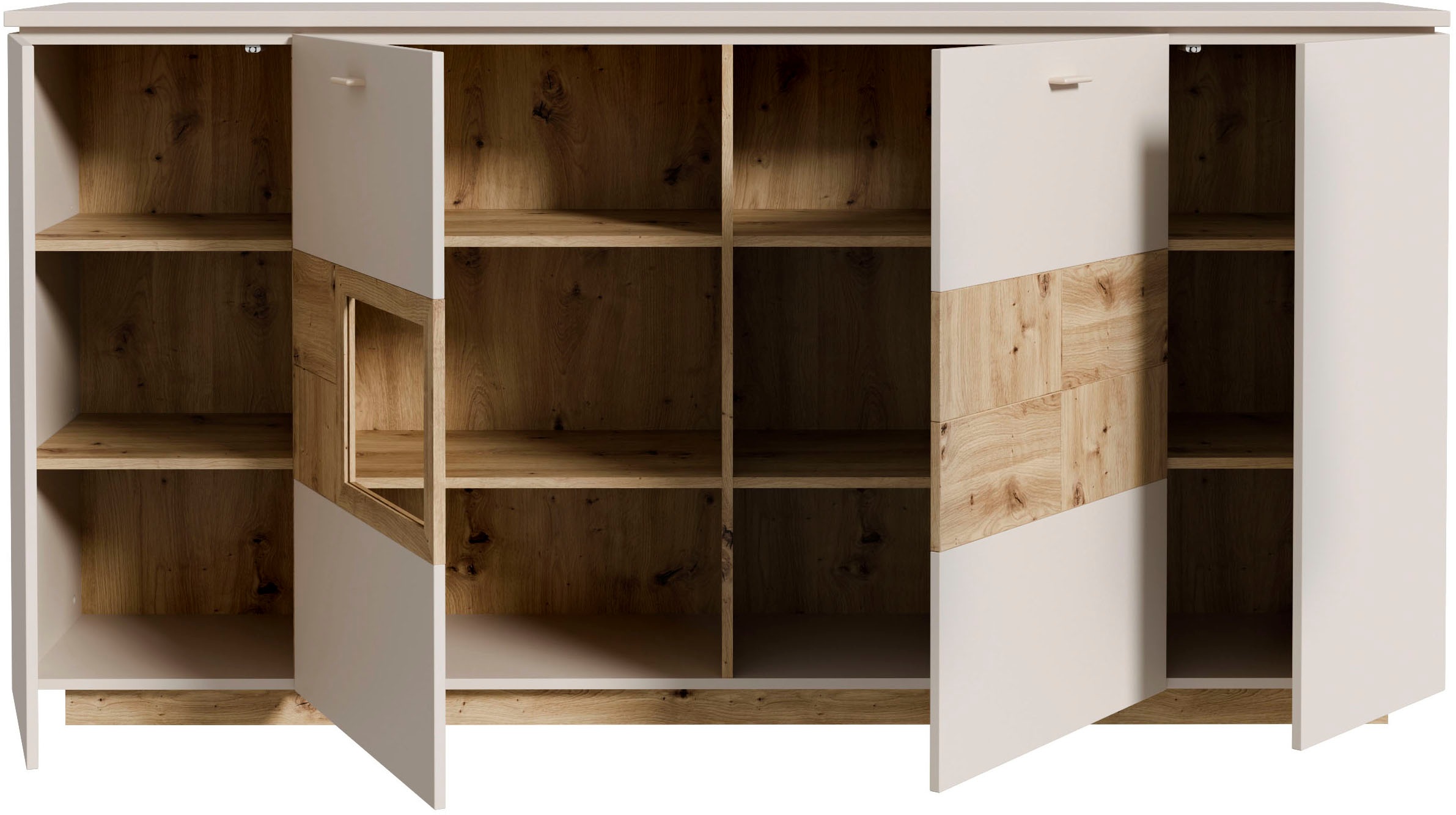 FORTE Highboard »Louoto«, Sideboard, Metallgriffe, Stauraum, Soft Close, Höhe 101,2cm