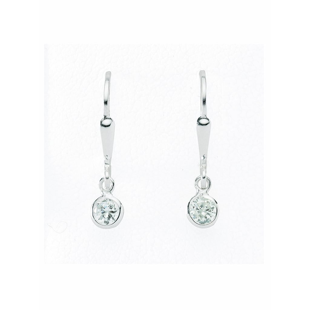Adelia´s Paar Ohrhänger »925 Silber Ohrringe Ohrhänger mit Zirkonia Ø 4,6 mm«