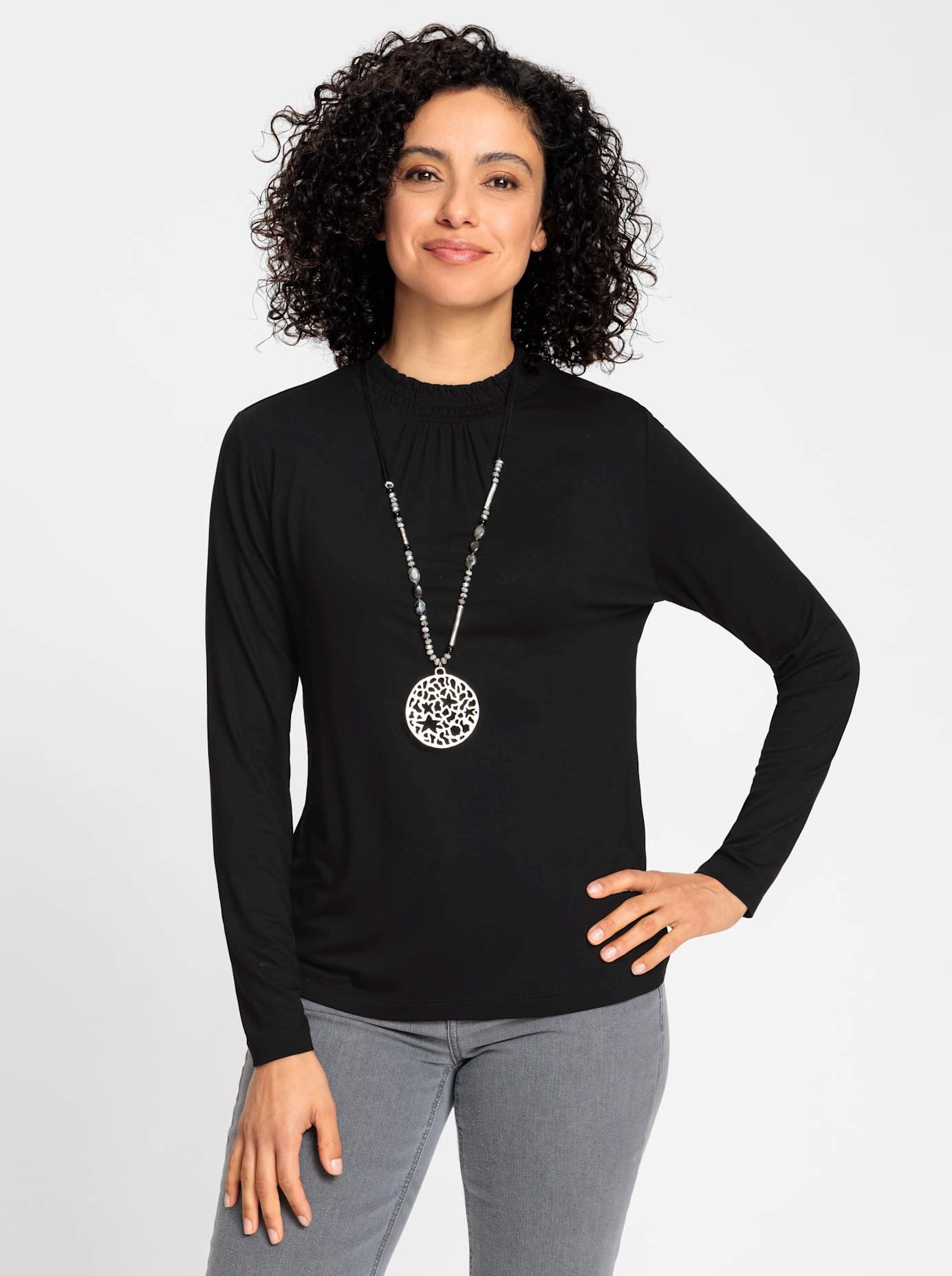 Inspirationen Stehkragenshirt »Stehkragen-Shirt«, (1 tlg.)