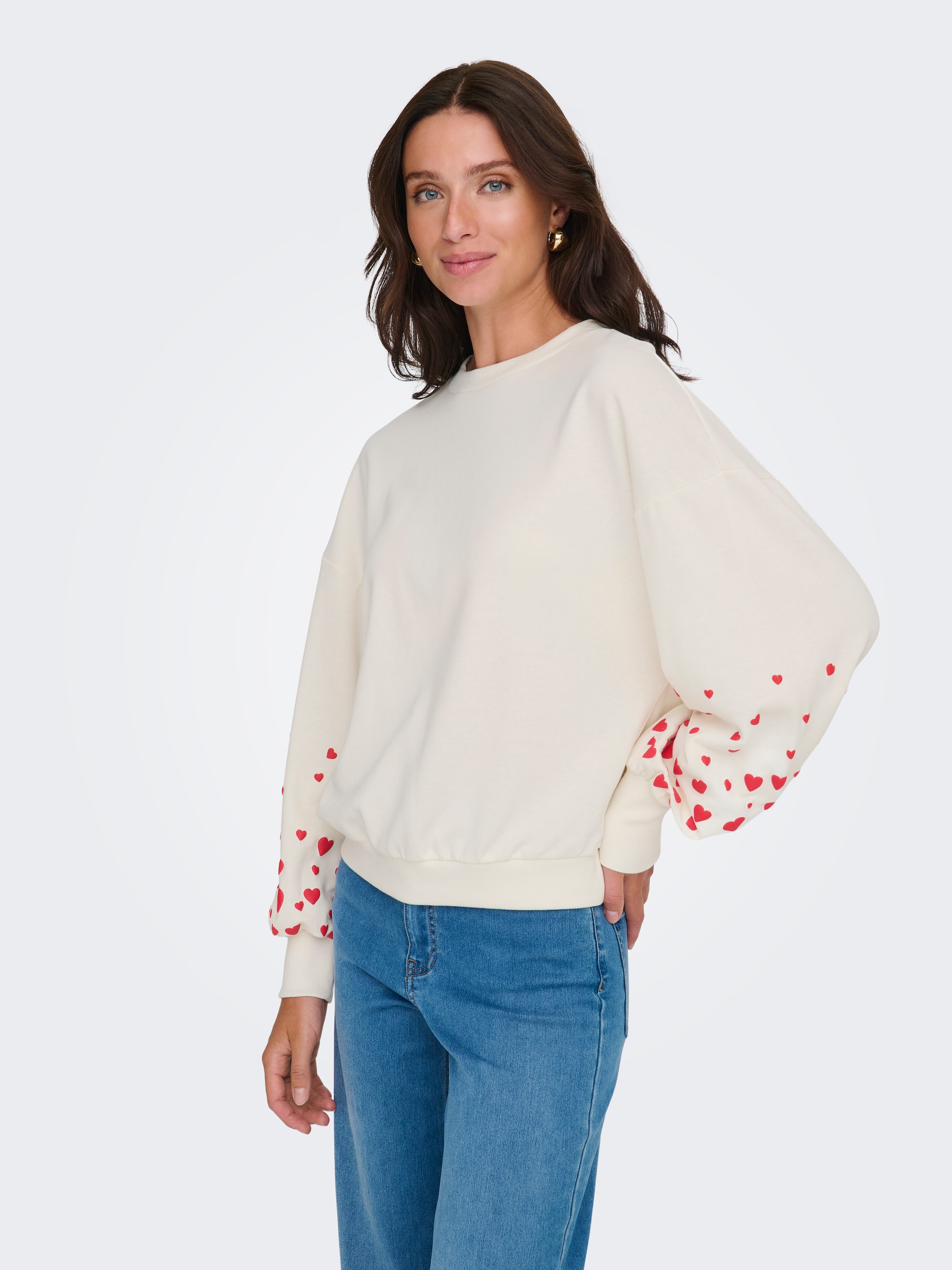 ONLY Sweatshirt "ONLBROOKE L/S O-NECK FLOWER SWT" günstig online kaufen