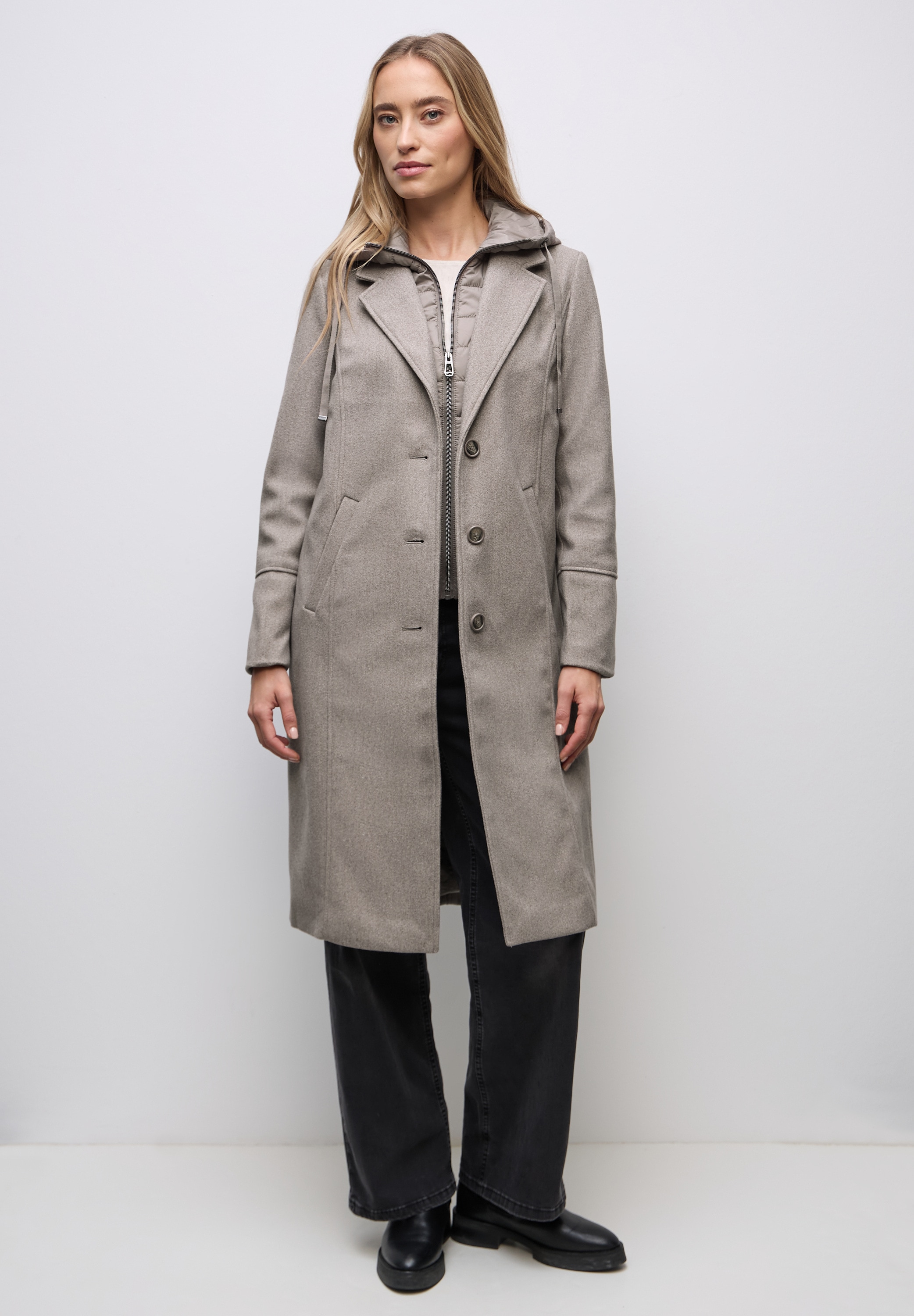 STREET ONE Langmantel mit Kapuze mit Tunnelzugband günstig online kaufen