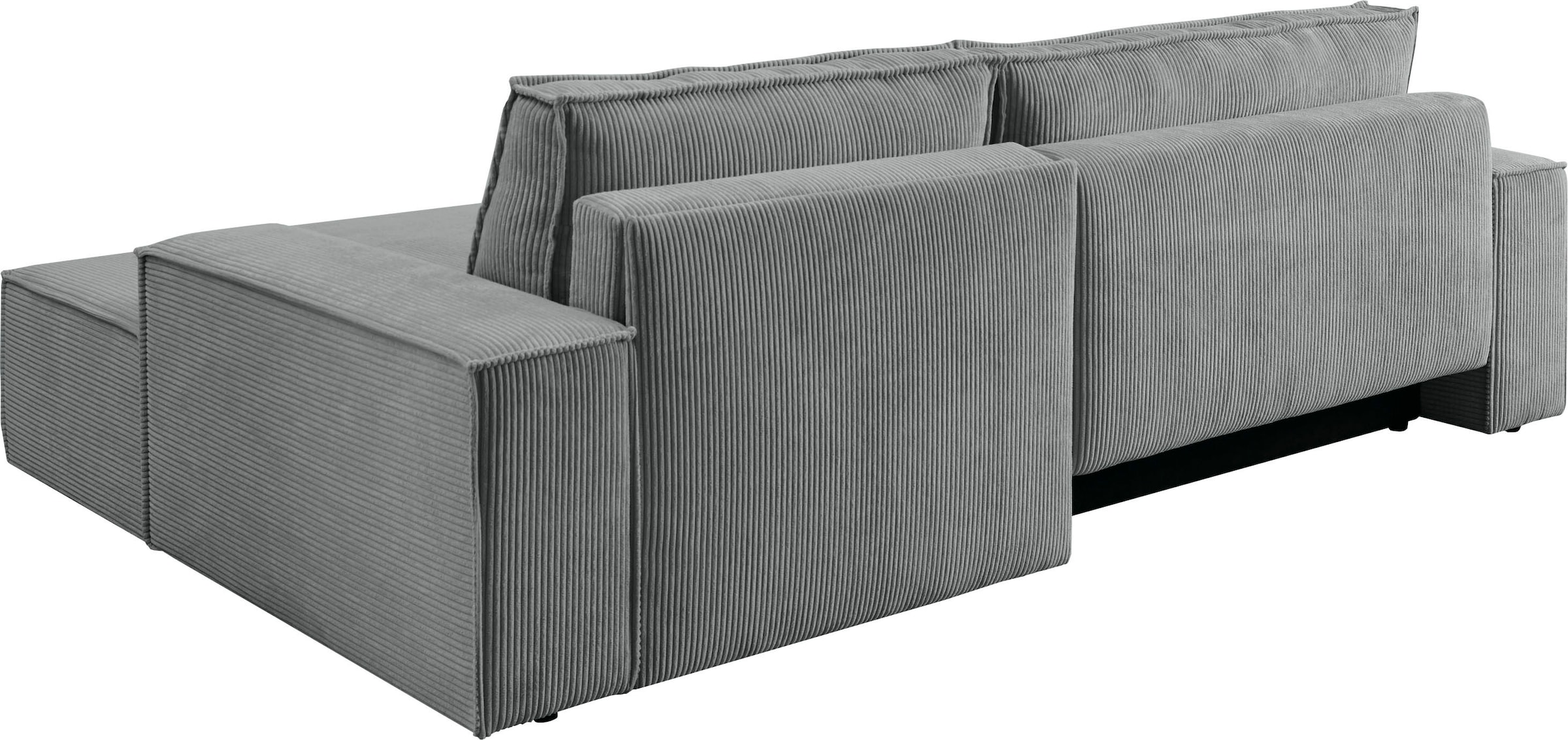 Home affaire Ecksofa SHERWOOD Schlafsofa 267 cm, L-Form, Schlaffunktion mit Bettkasten (210x136 cm), Cord, Vintage, Samtvelours