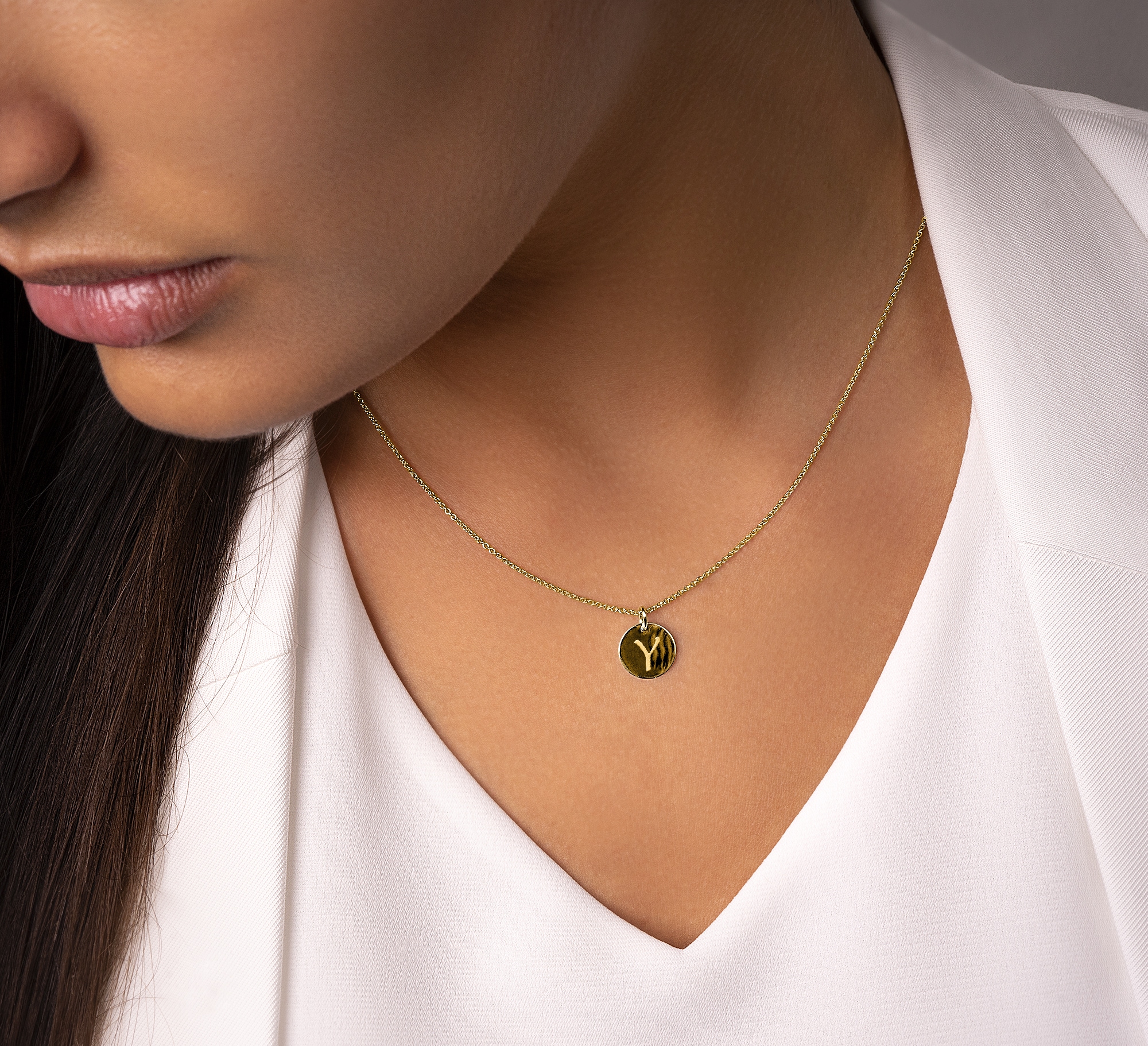 ONE ELEMENT Kettenanhänger »Buchstabe Y Buchstaben Anhänger aus 333 Gelbgold Ø 11,0 mm«, Damen Gold Schmuck Buchstabe Y