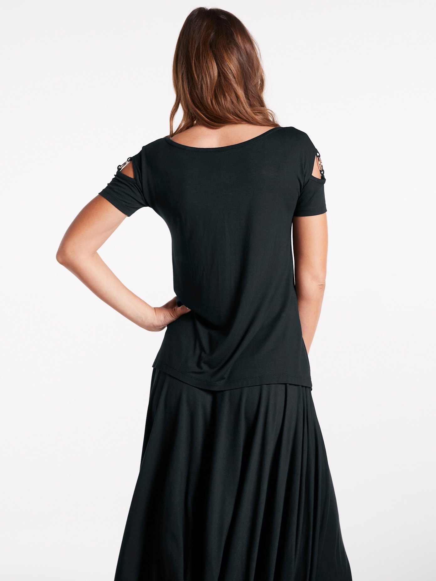 Heine Shirt Women's Crew Neck Black Size 34 3