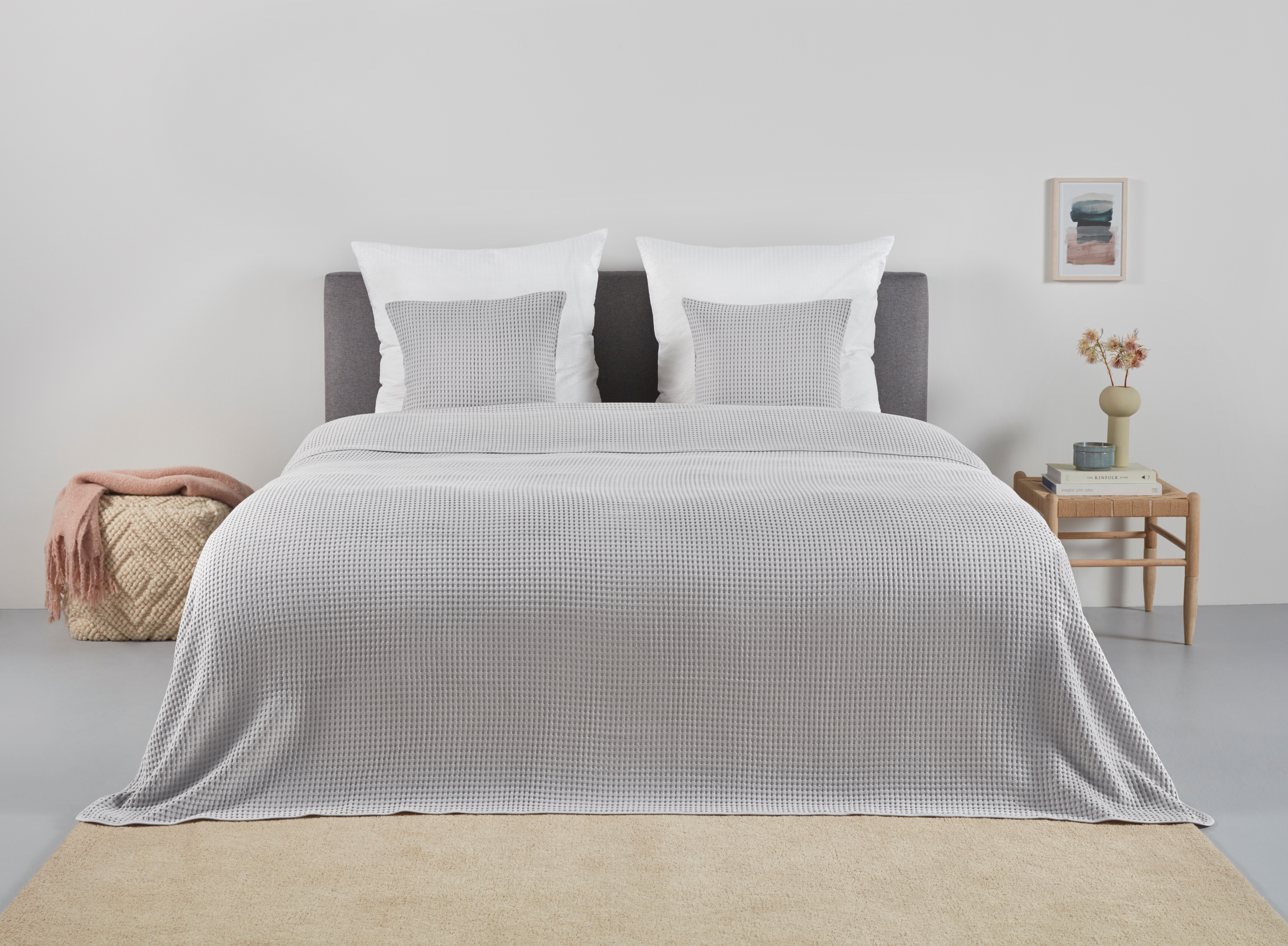 Tagesdecke ANDAS, B:140cm L:200cmgrau, Obermaterial: 100% Baumwolle, Tagesdecken, "Greta"