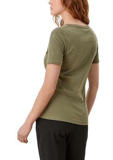 s.Oliver T-Shirt, mit zartem Rollsaum