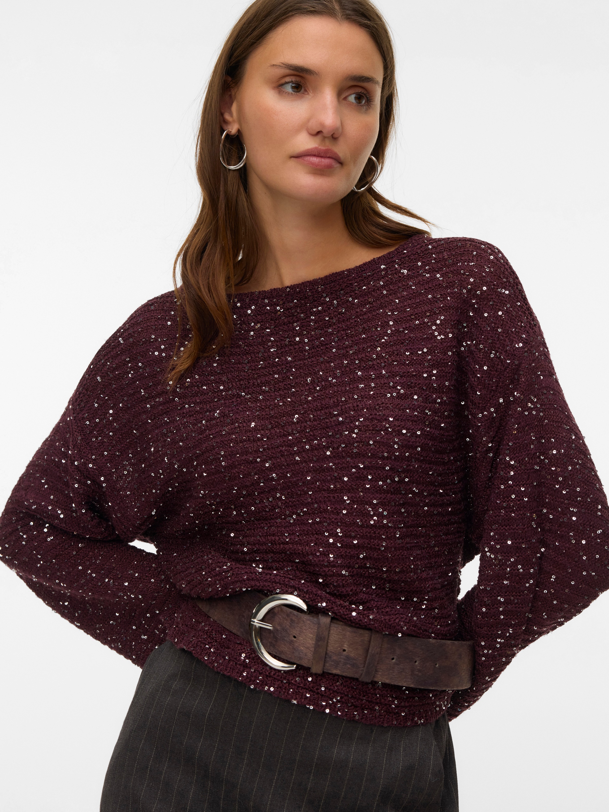 Vero Moda Strickpullover "VMLEILANI STITCH LS BOATNECK PULLOVER" günstig online kaufen