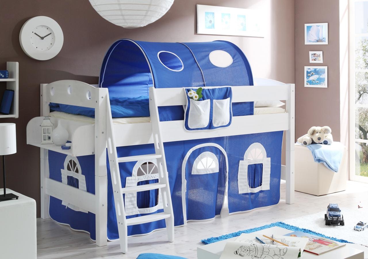 Ticaa Hochbett »Kenny«, mit Rollrost und Textil-Set wahlweise mit Matratze, Kiefer