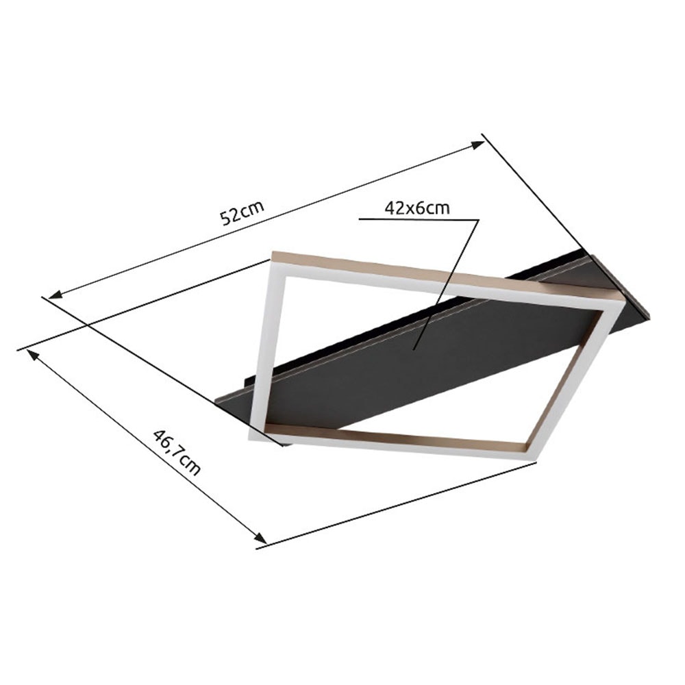 GLOBO LIGHTING LED Deckenleuchte »BEATRIX I«, Leuchtmittel LED-Modul | LED fest integriert, Deckenlampe/grau/champagnerfarben/3000K/Quadrat