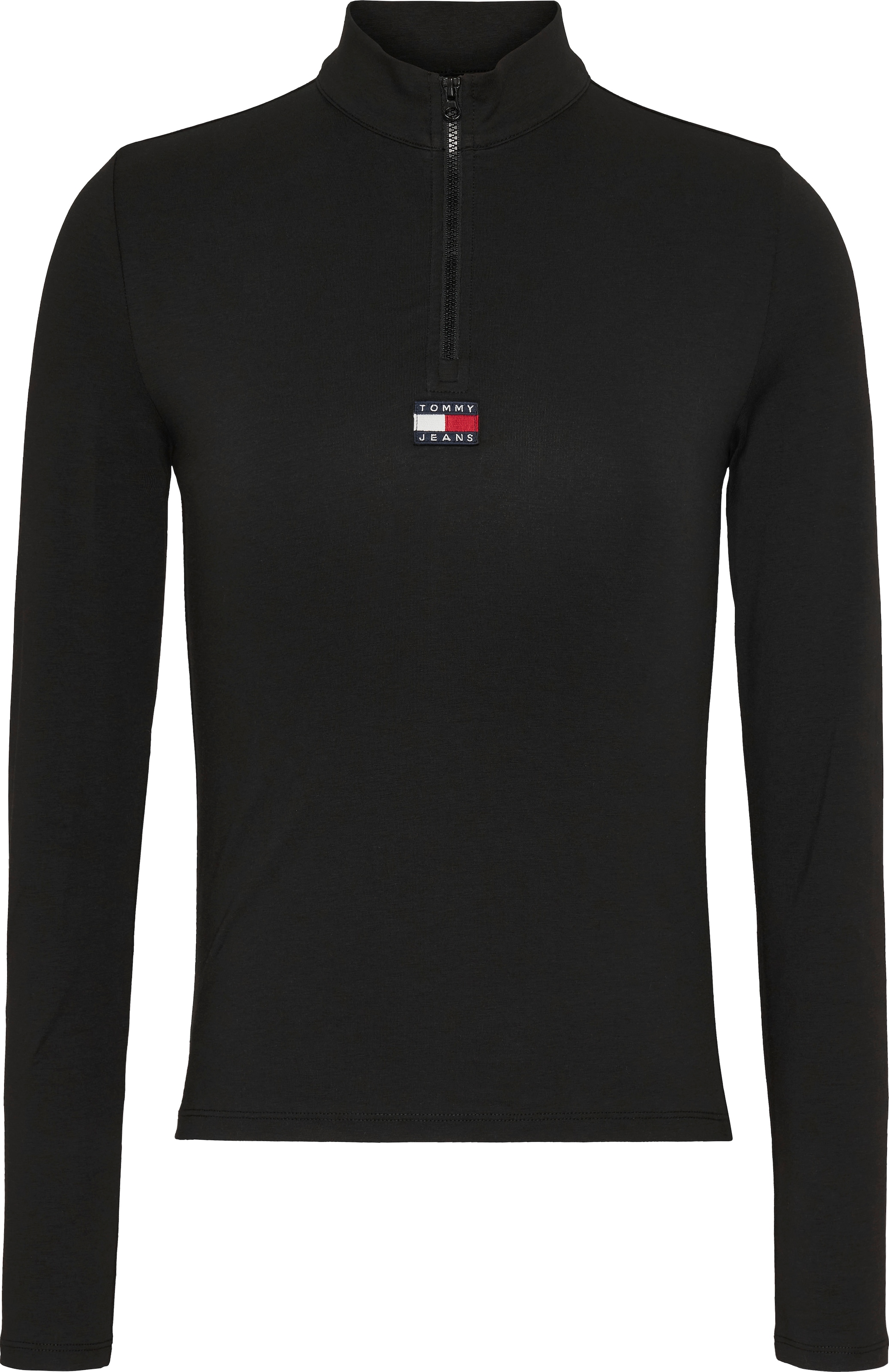 Tommy Jeans Langarmshirt »TJW XS BADGE 1/4 ZIP MOCKNECK LS«