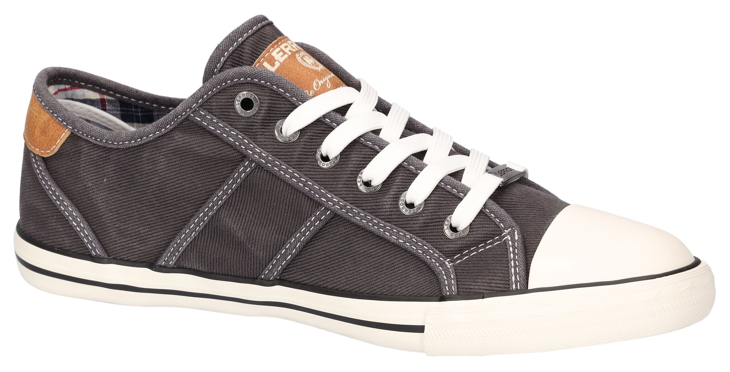 Sneaker LERROS, Herren, Gr. 41, schwarz, Textil, kontrastfarbene Details, Schuhe Sneaker, Freizeitsneaker, Halbschuh in lässiger Optik 3