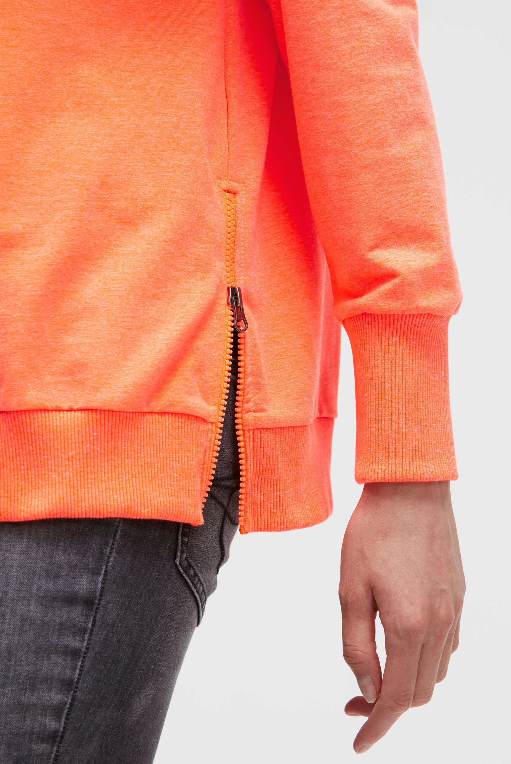 SOCCX Kapuzensweatshirt, mit Reißverschluss an den Seiten
