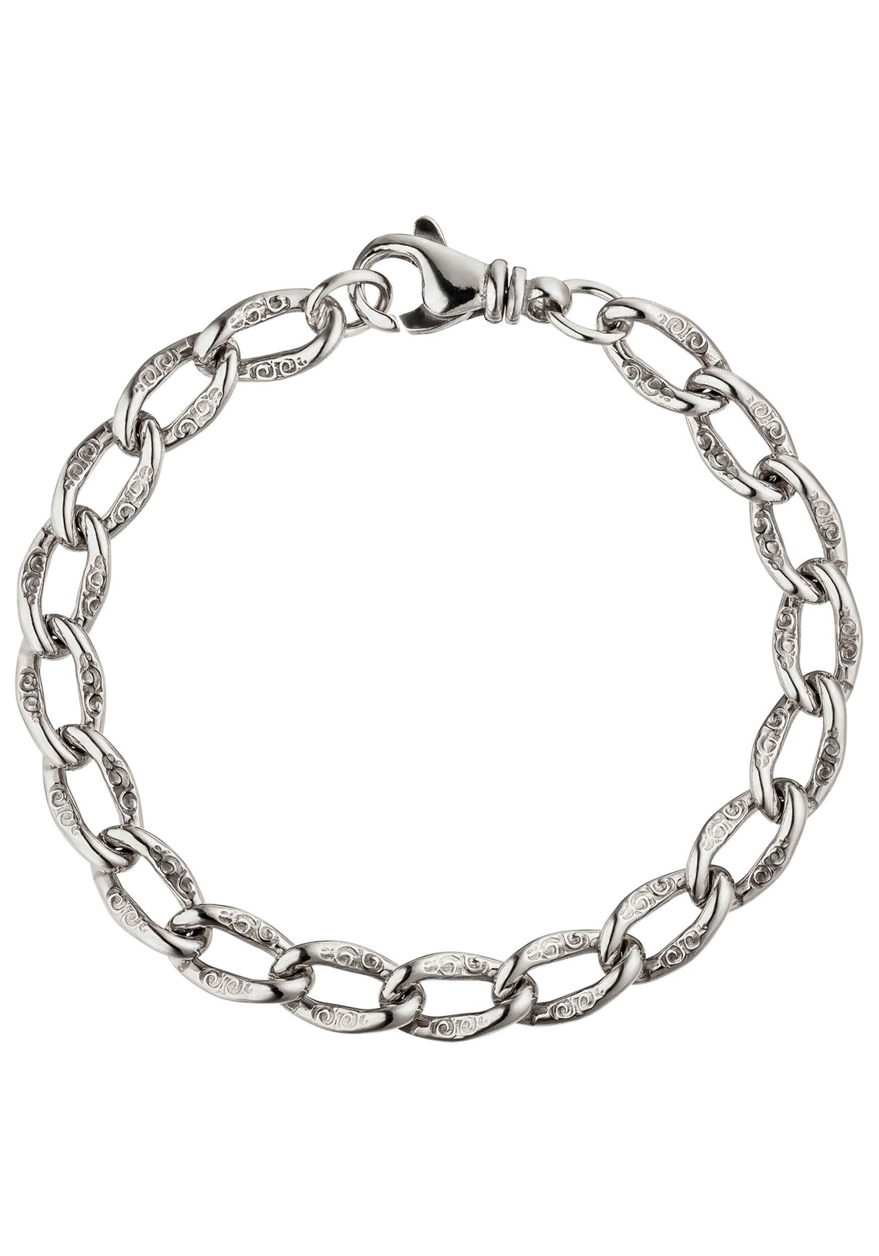 JOBO Herrenarmband 7.3 mm Chain Bracelet Silver 19cm