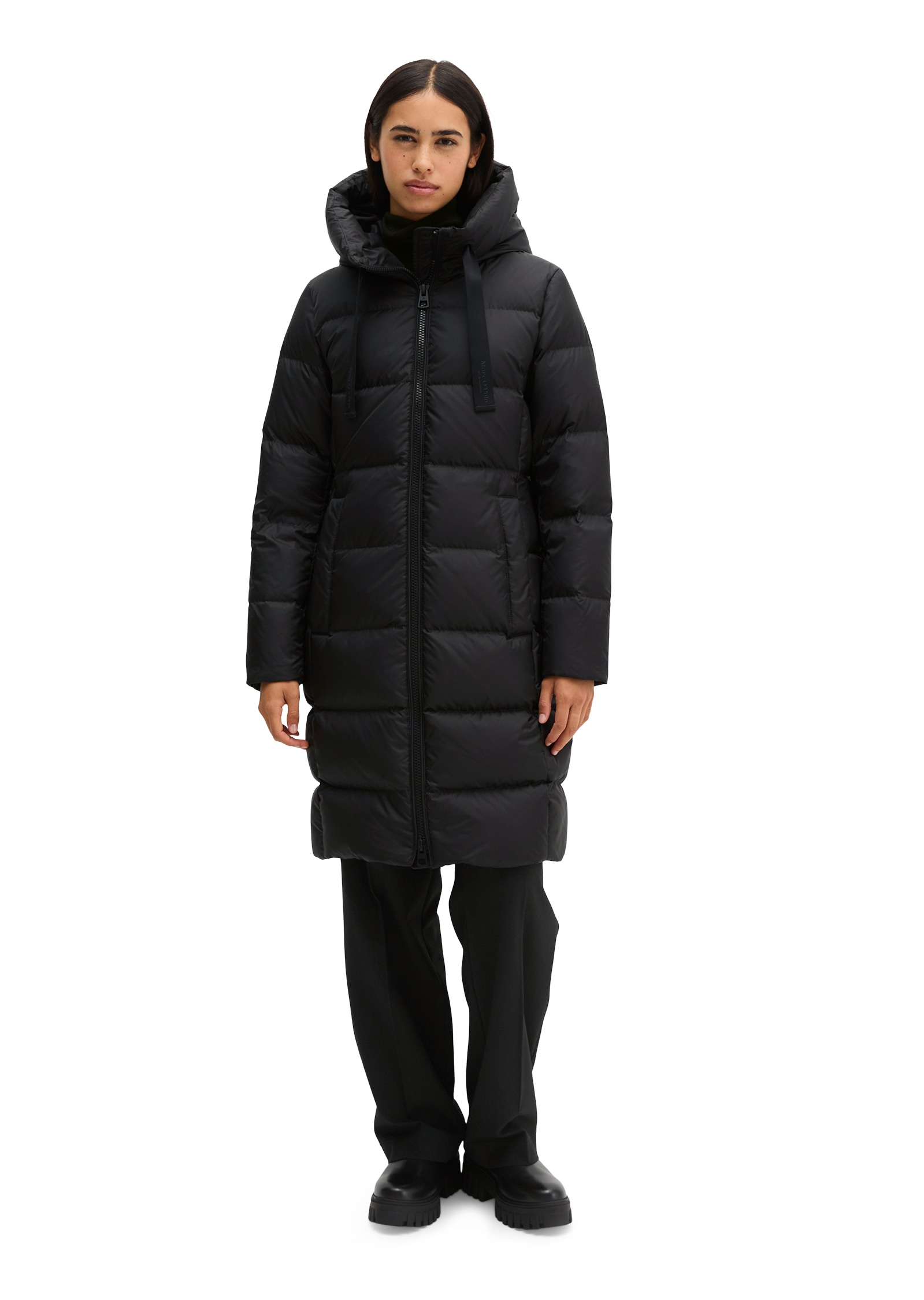 Marc O'Polo Daunenmantel mit 2-Way-Zipper und großer Kapuze - aktuelle HW26-Kollektion