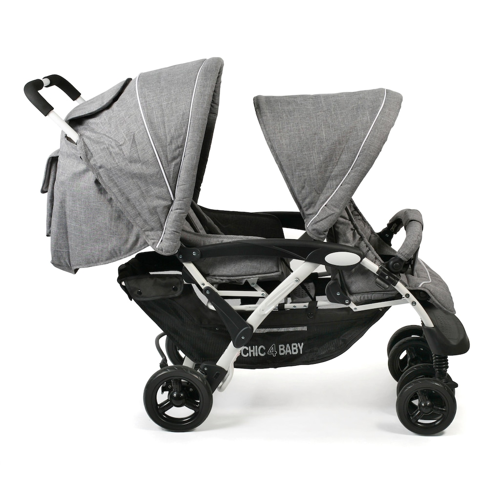 CHIC4BABY Geschwisterwagen »Duo, Melange grau«