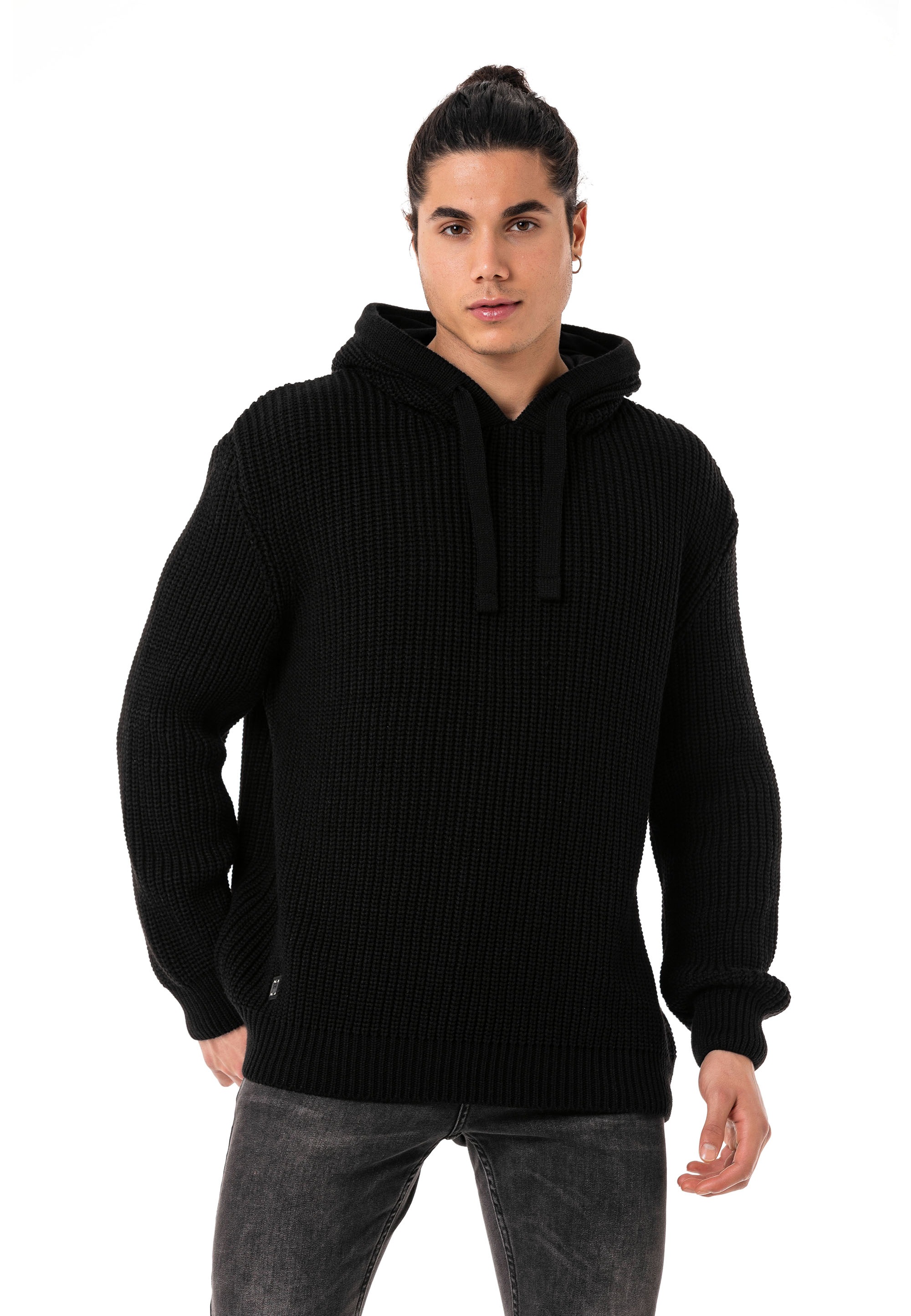 RedBridge Kapuzensweatshirt »Long Beach«, locker geschnittener Strickpulli mit Kapuze