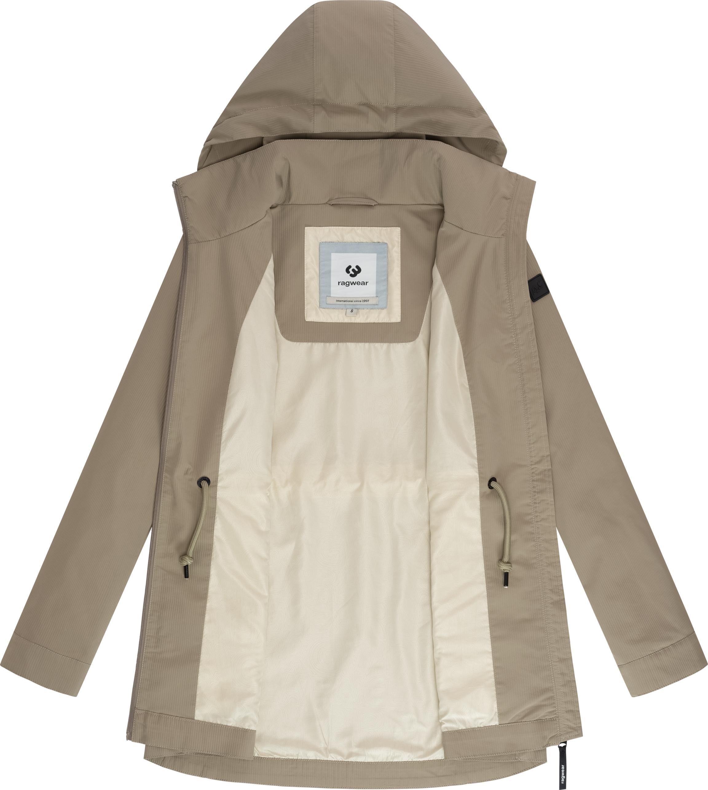 Ragwear Kurzmantel »Dakkota B«, Übergangsjacke wasserdicht mit feiner Rillenstruktur