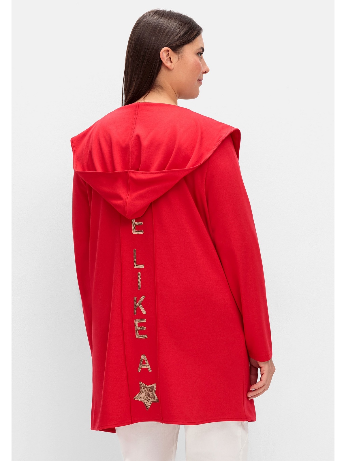 Sheego Longstrickjacke »Große Größen«, mit Pailletten-Print im Rücken