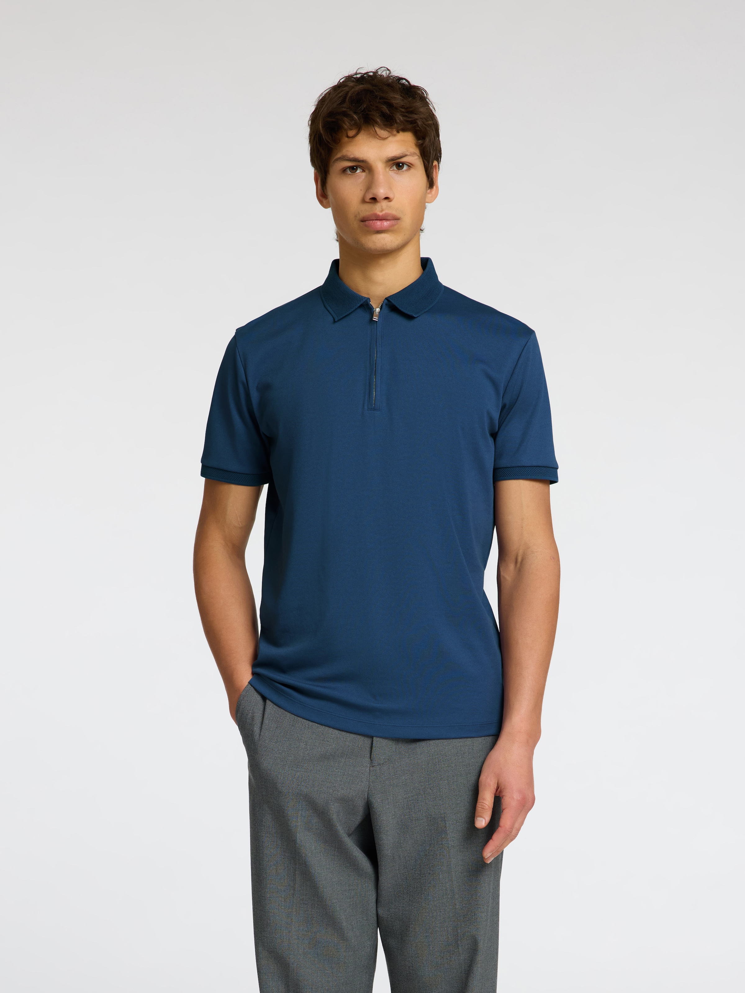 SELECTED HOMME Poloshirt "SLHFAVE ZIP SS POLO NOOS" günstig online kaufen