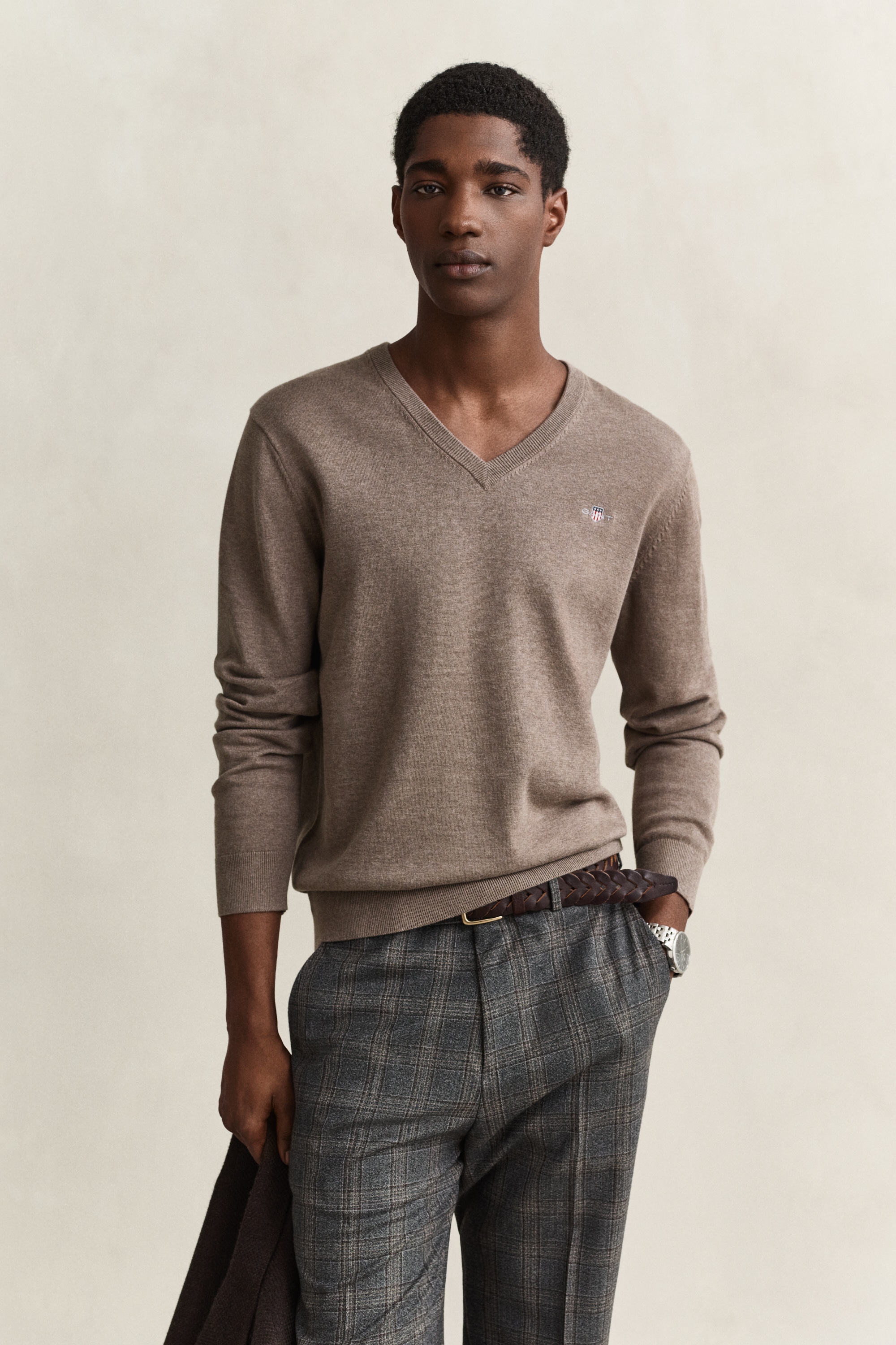 Gant V-Ausschnitt-Pullover "CLASSIC COTTON V-NECK" Regular fit mit V-Ausschnitt