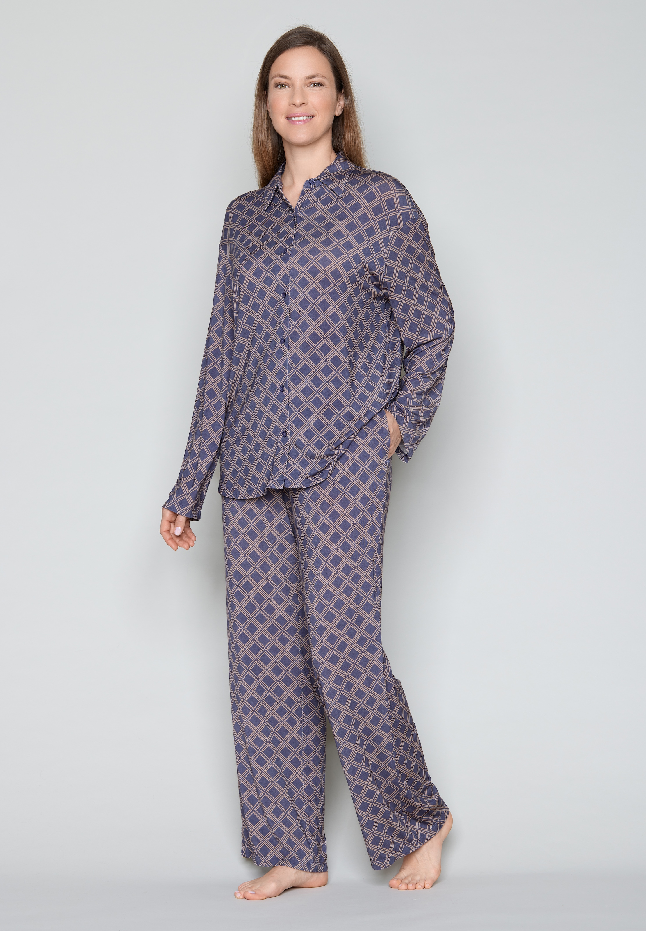 JOOP! Pyjamahose  gerade Beinform, mit geometrischem Print