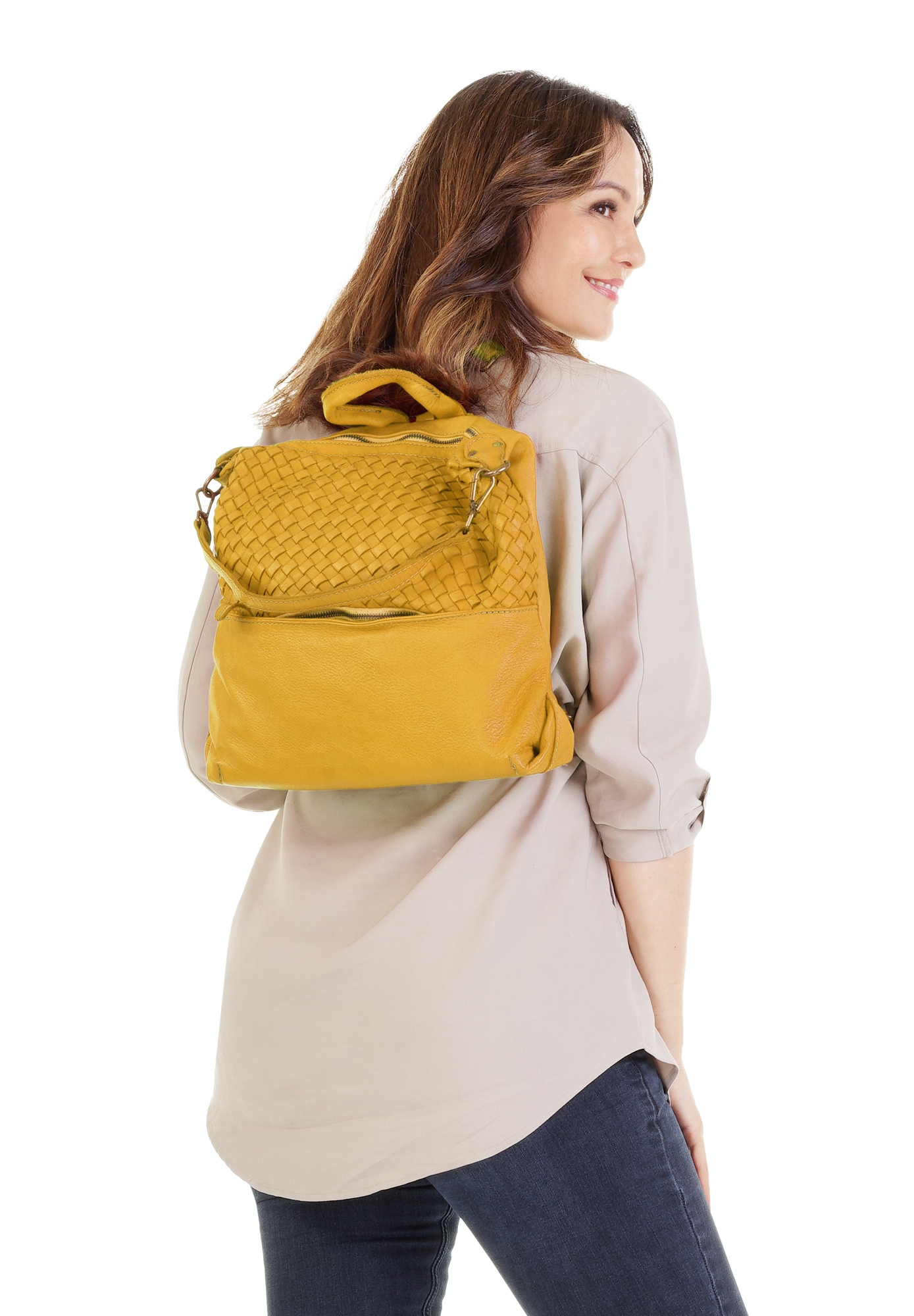 Samantha Look Cityrucksack, echt Leder, Made in Italy
