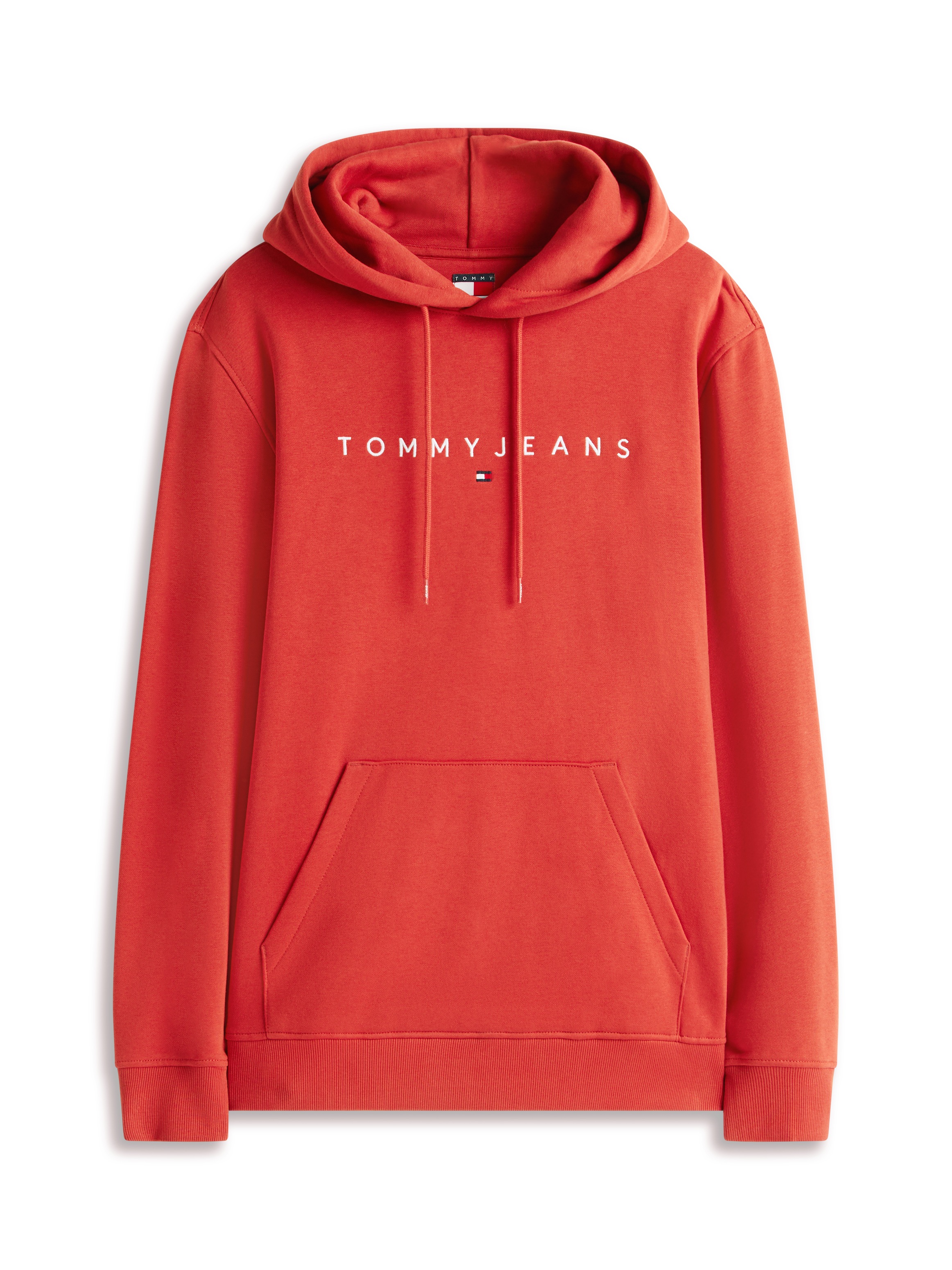 Hoodie TOMMY JEANS "TJM REG LINEAR LOGO HOODIE EXT", Herren, Gr. XL, terracotta rot, Sweatware, Obermaterial: 80% Baumwolle, 20% Polyester, regular fit hüftlang, Rundhals, eingesetzt Bündchen, Sweatshirts Hoodie, mit Logo-Stickerei 3